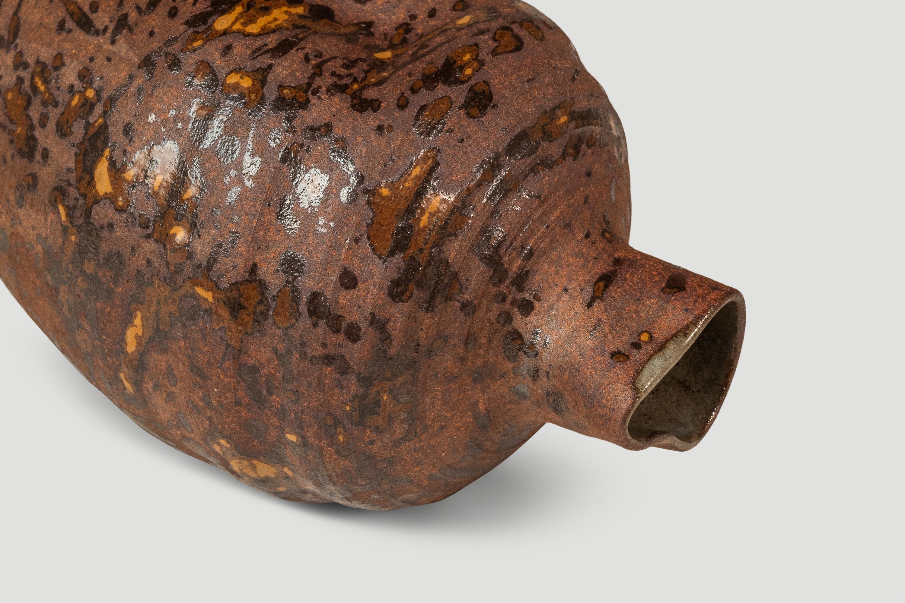 Vaso da fiori in ceramica giapponese Shigaraki Yaki Ikebana, Giappone, 1960 ca. in vendita 8