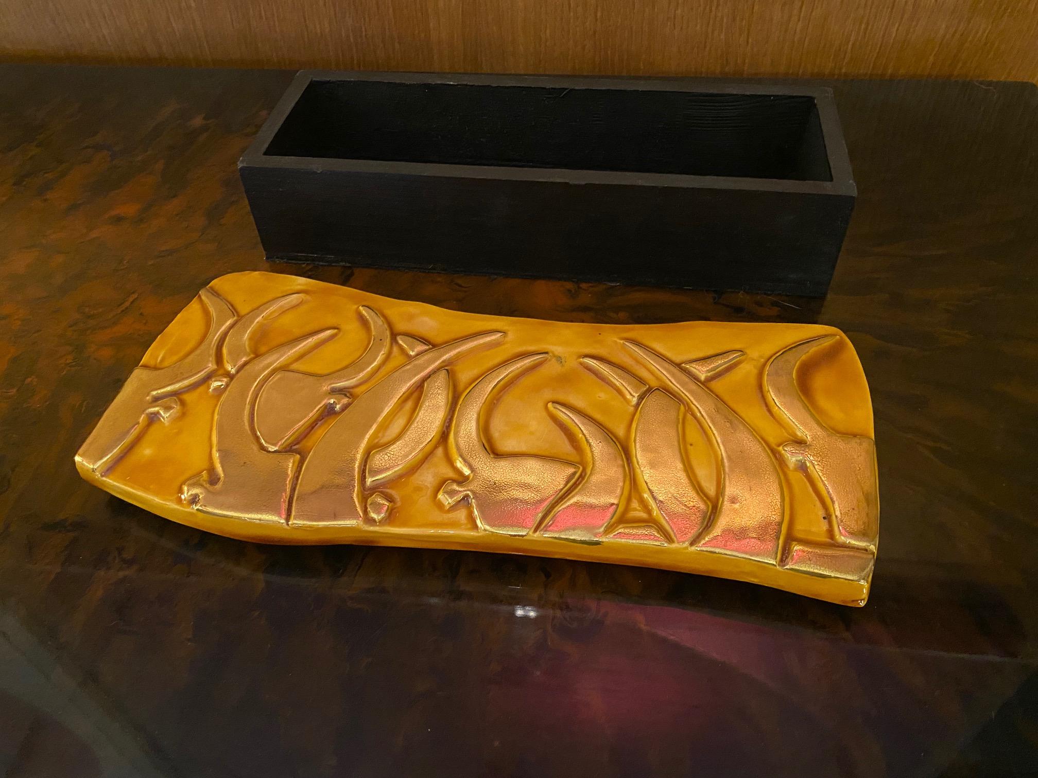 Ceramic Jewelry Box by Atelier Mithé Espelt, France, 1990’s  In Good Condition For Sale In Paris, FR