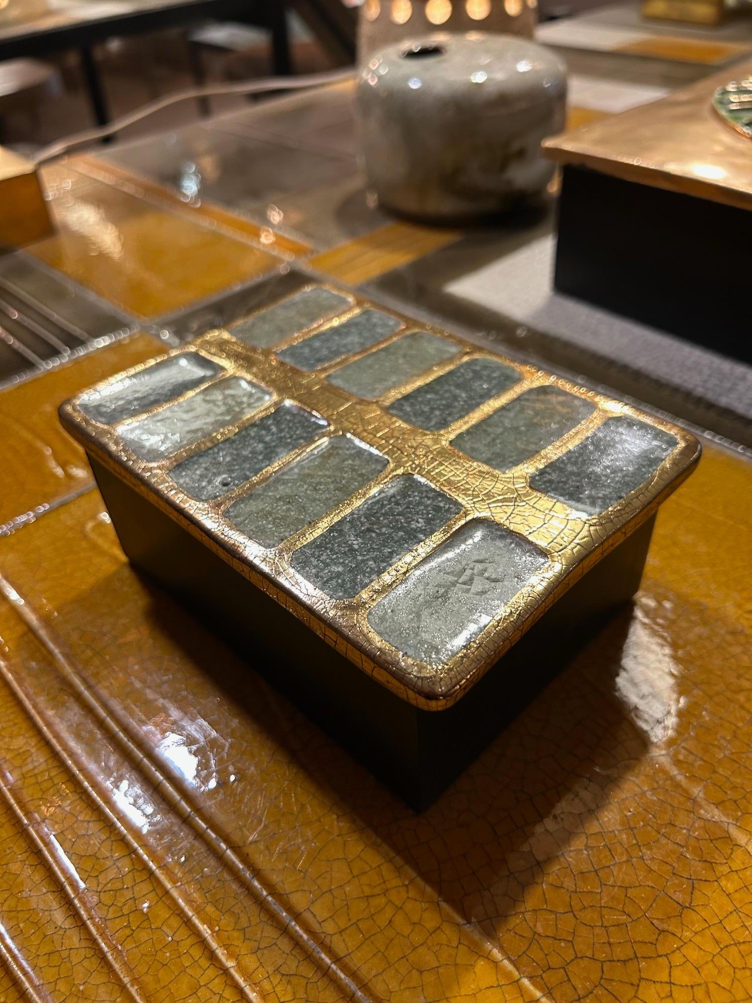 Émaillé Ceramic Jewelry Box by Mithé Espelt, France, 1960s en vente
