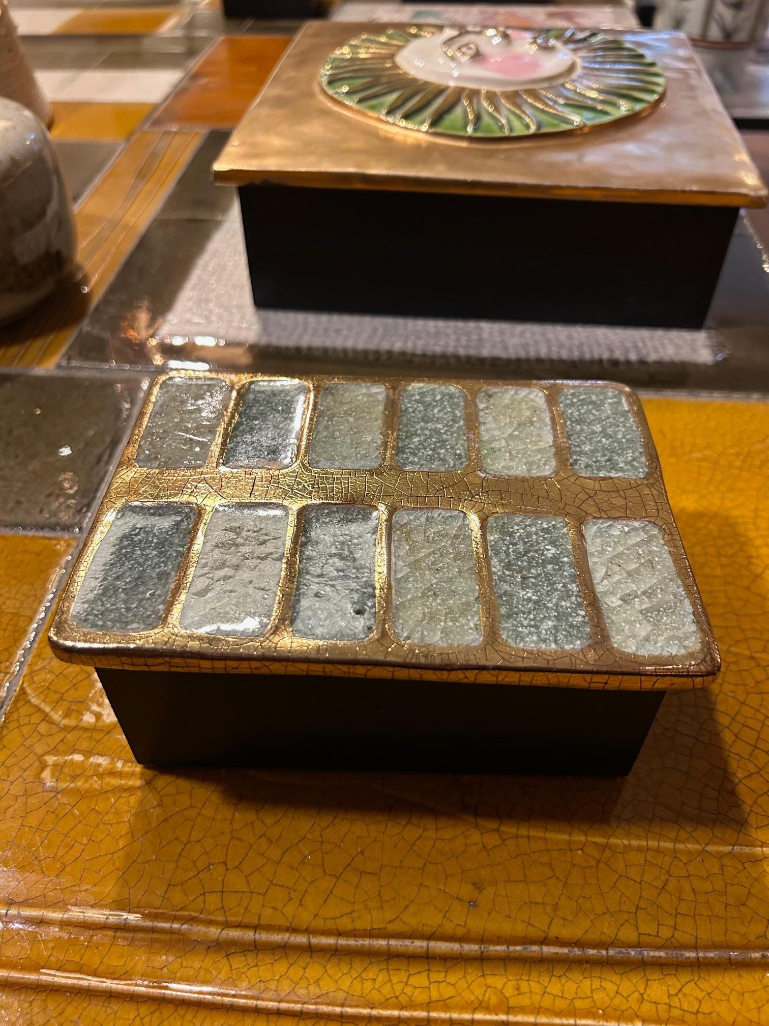 Milieu du XXe siècle Ceramic Jewelry Box by Mithé Espelt, France, 1960s en vente