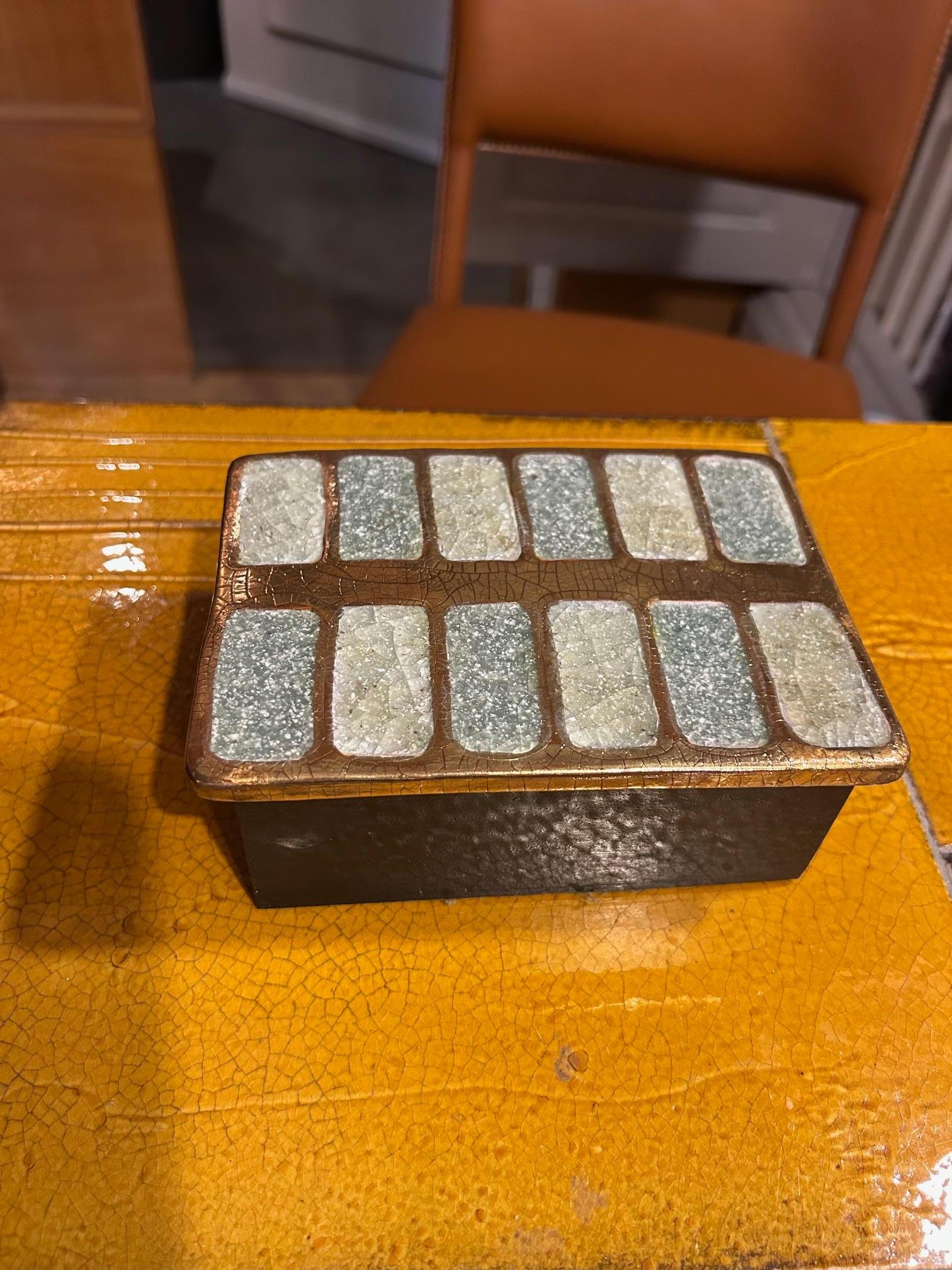 Céramique Ceramic Jewelry Box by Mithé Espelt, France, 1960s en vente