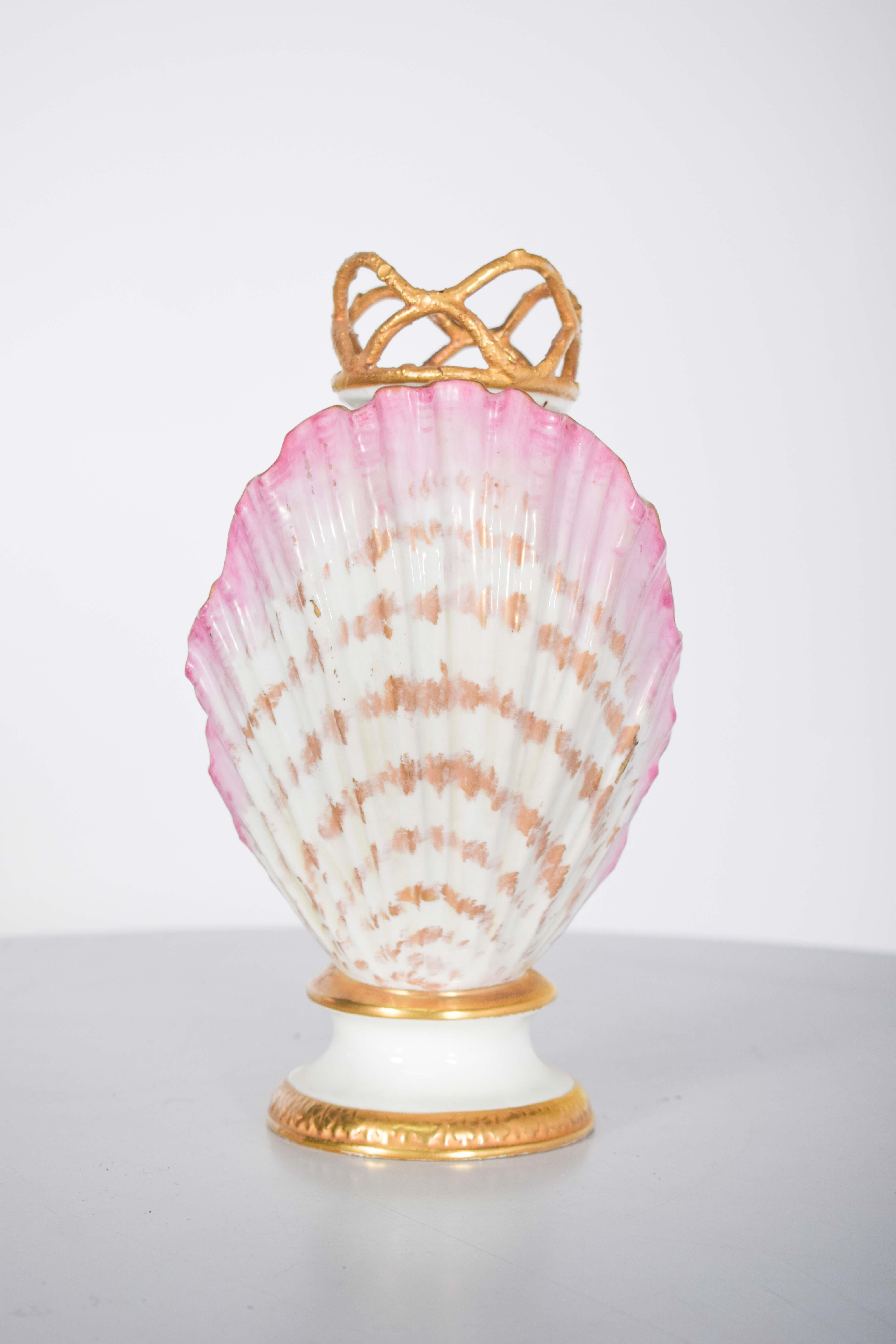 Portuguese Ceramic Jug With Shell Polychrome Decoration For Sale