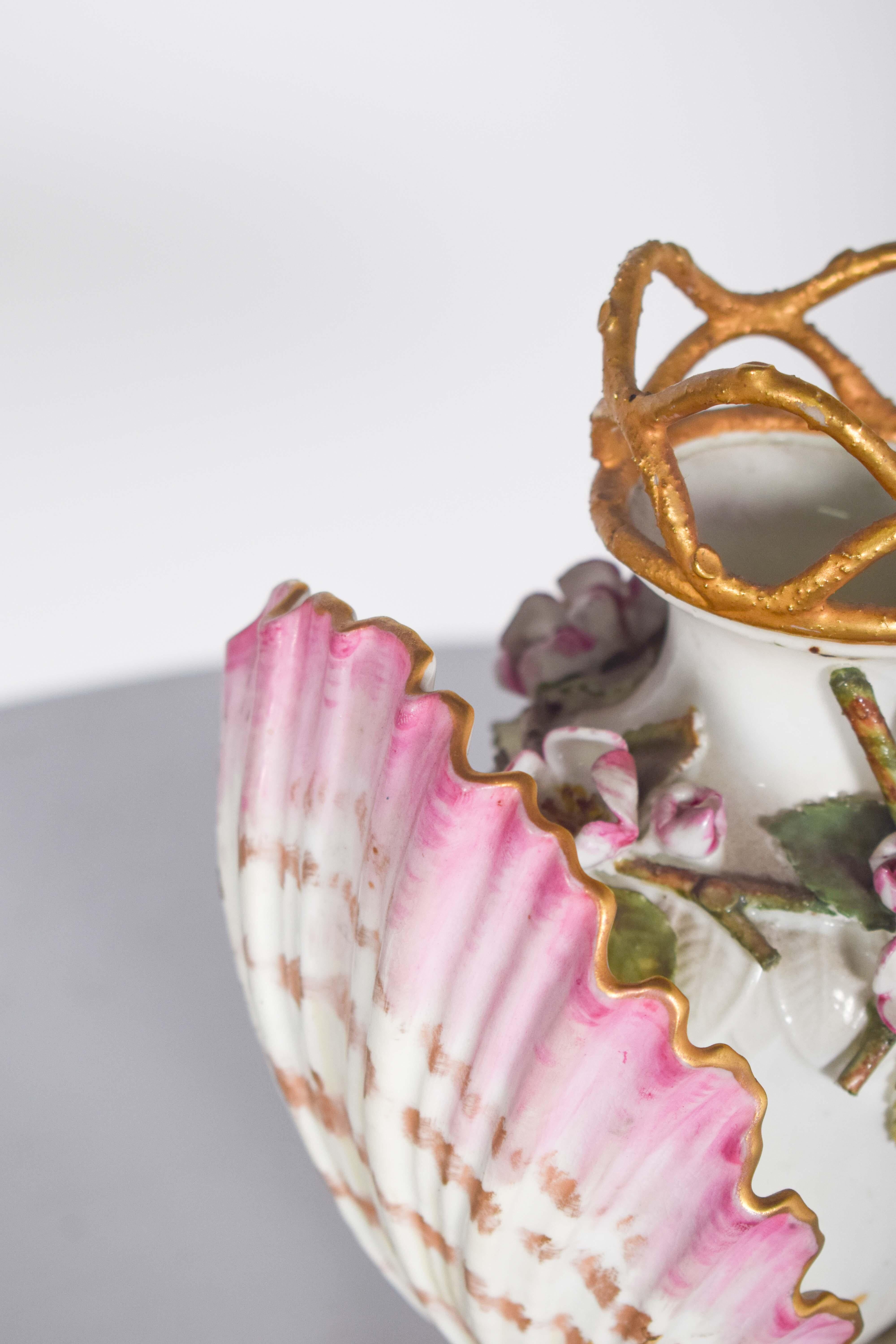 Ceramic Jug With Shell Polychrome Decoration For Sale 2