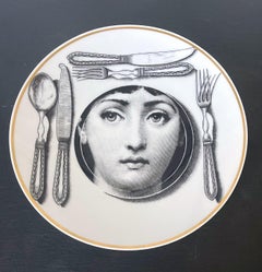 Ceramic Julia Dinner Plate by Fornasetti for Rosenthal