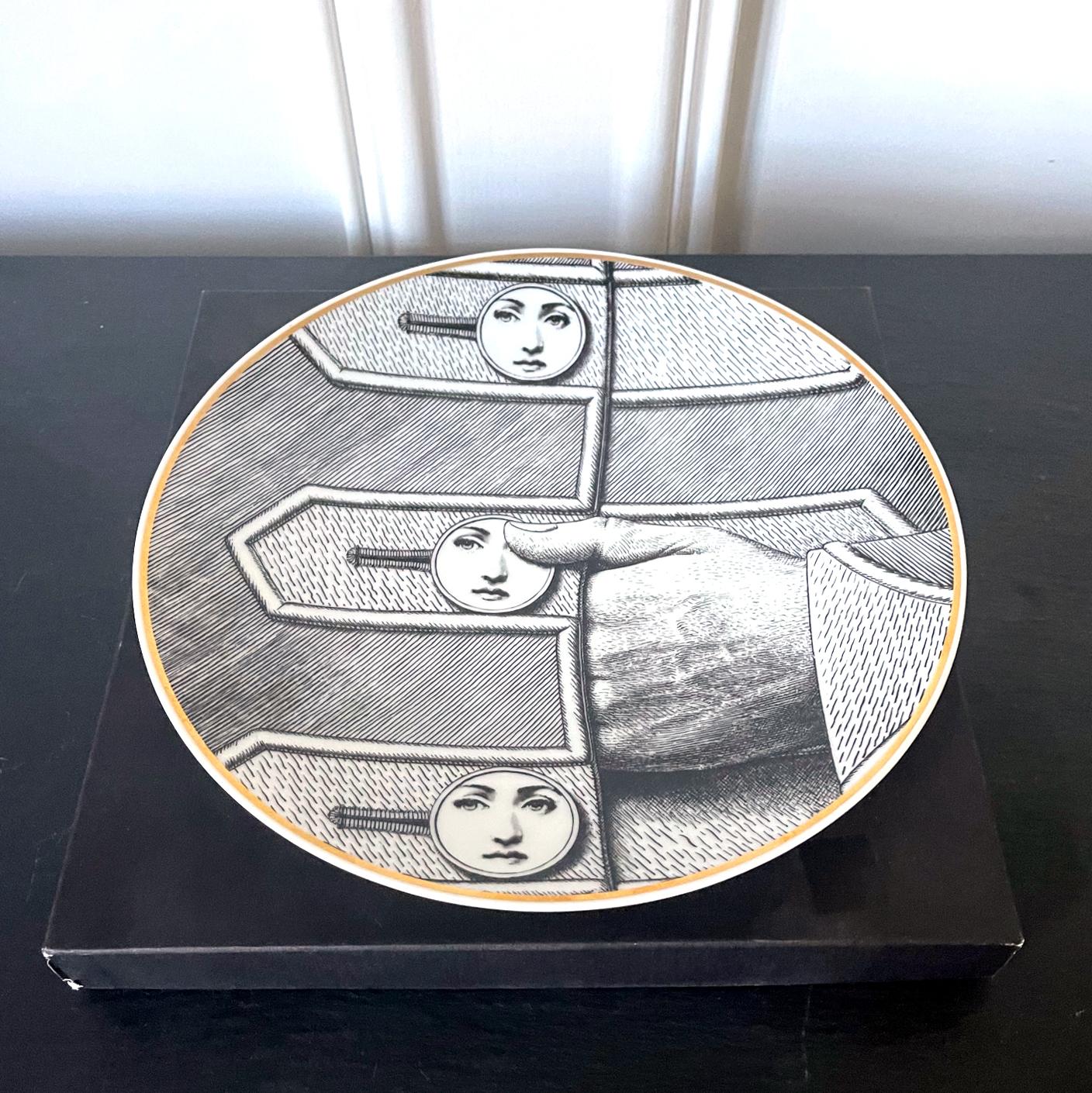 Modern Ceramic Julia Dinner Plate by Fornasetti for Rosenthal For Sale