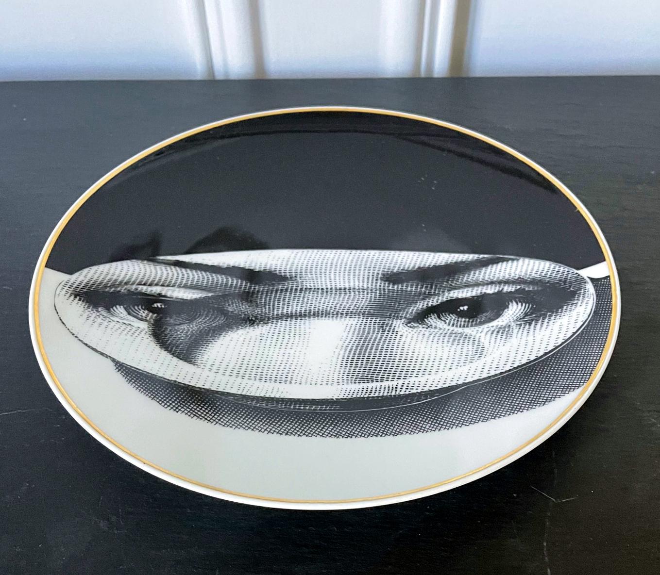 Modern Ceramic Julia Dinner Plate by Fornasetti for Rosenthal