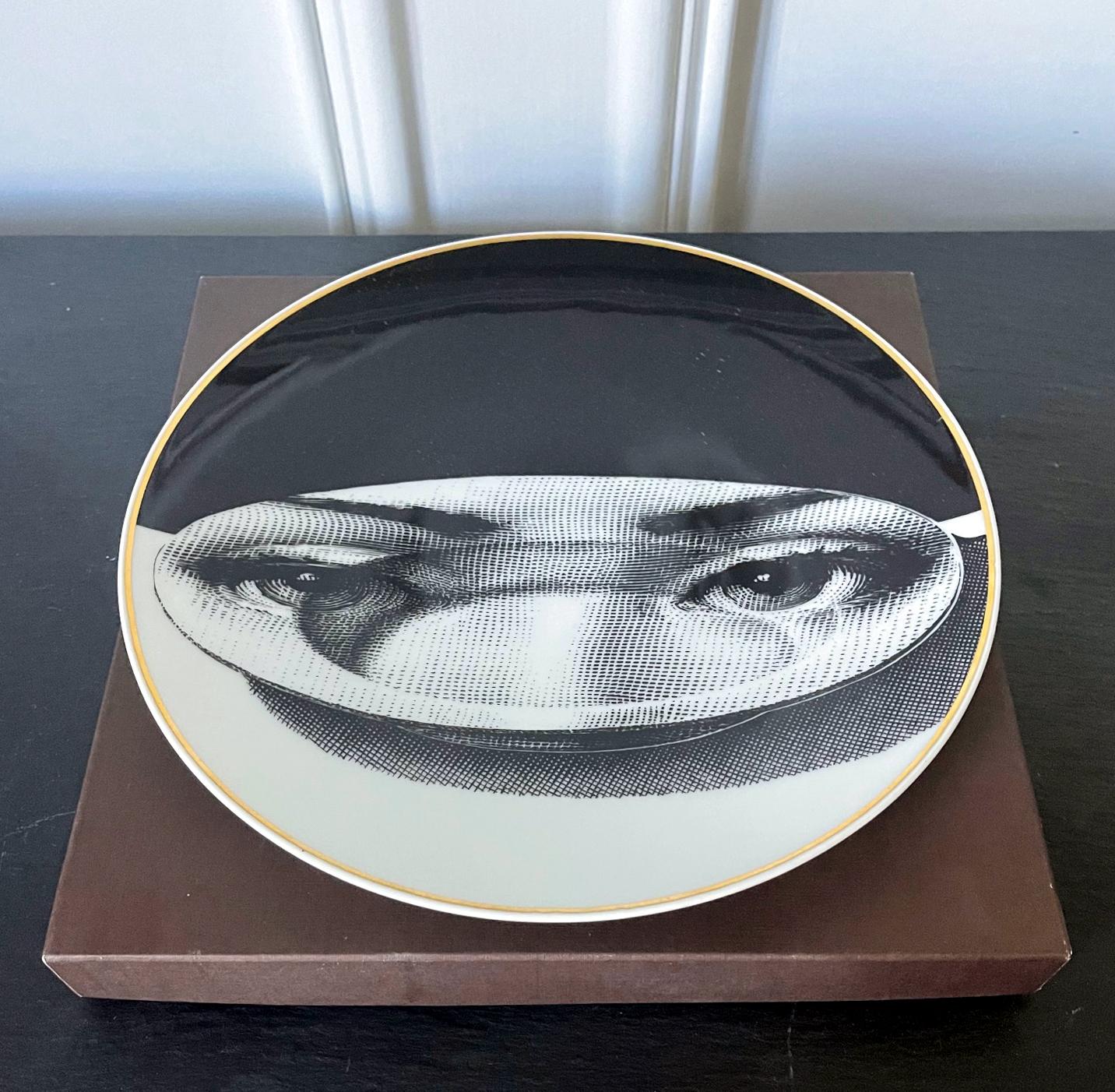 Ceramic Julia Dinner Plate by Fornasetti for Rosenthal In Good Condition In Atlanta, GA
