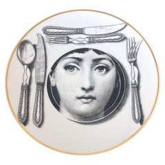 Ceramic Julia Dinner Plate by Fornasetti for Rosenthal