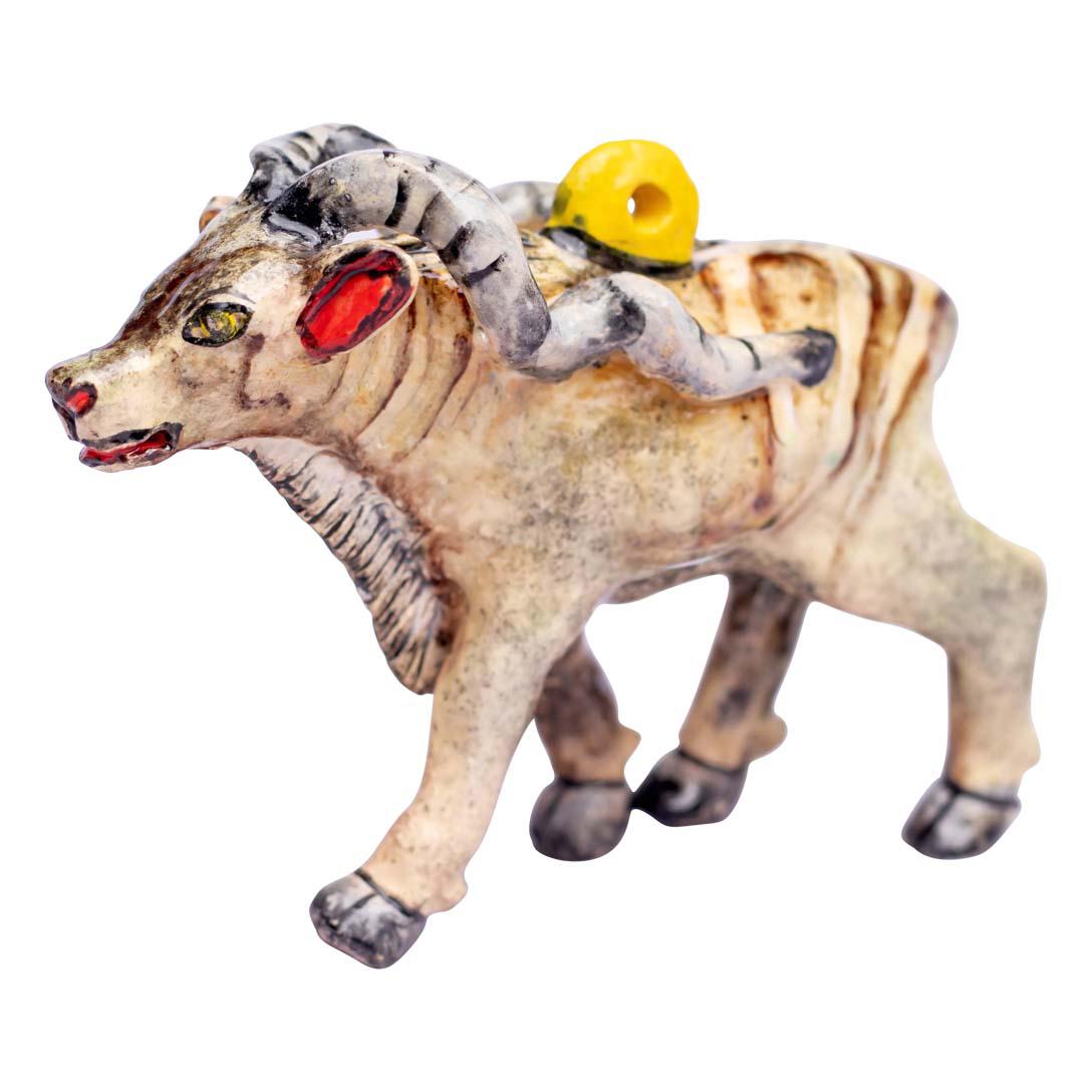 This handcrafted ceramic kudu ornament, made by Zimele Ceramics in South Africa, is a stunning tribute to the graceful kudu antelope, an animal deeply admired in African culture. Though the exact dimensions aren’t specified, the piece is