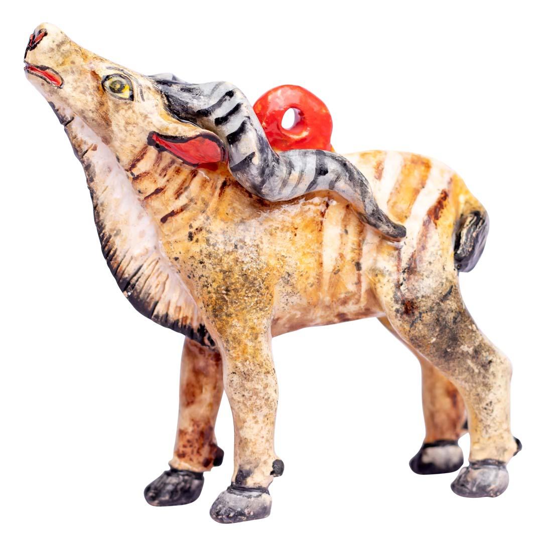 Ceramic Kudu Ornament  , hand made in South Africa In Excellent Condition For Sale In North Miami, FL