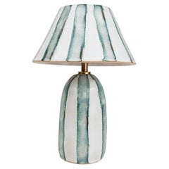 Ceramic Lamp and Shade- Frost Stripes