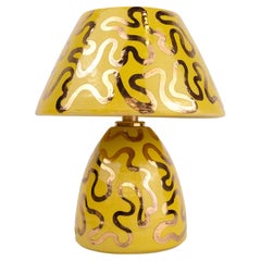 Ceramic Lamp and Shade- Gold and Yellow