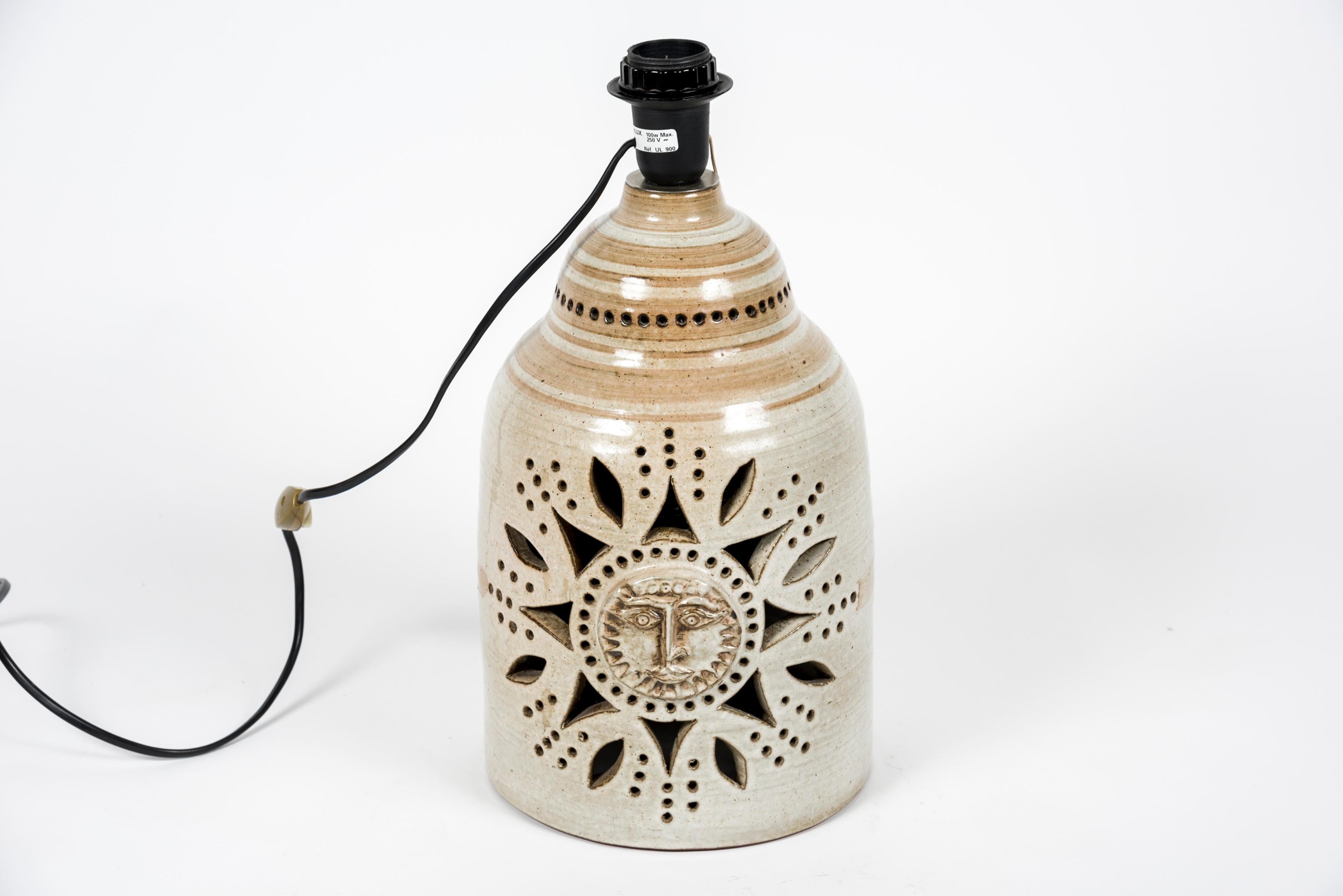 Ceramic Lamp Attributed to Georges Pelletier In Good Condition For Sale In Bois-Colombes, FR