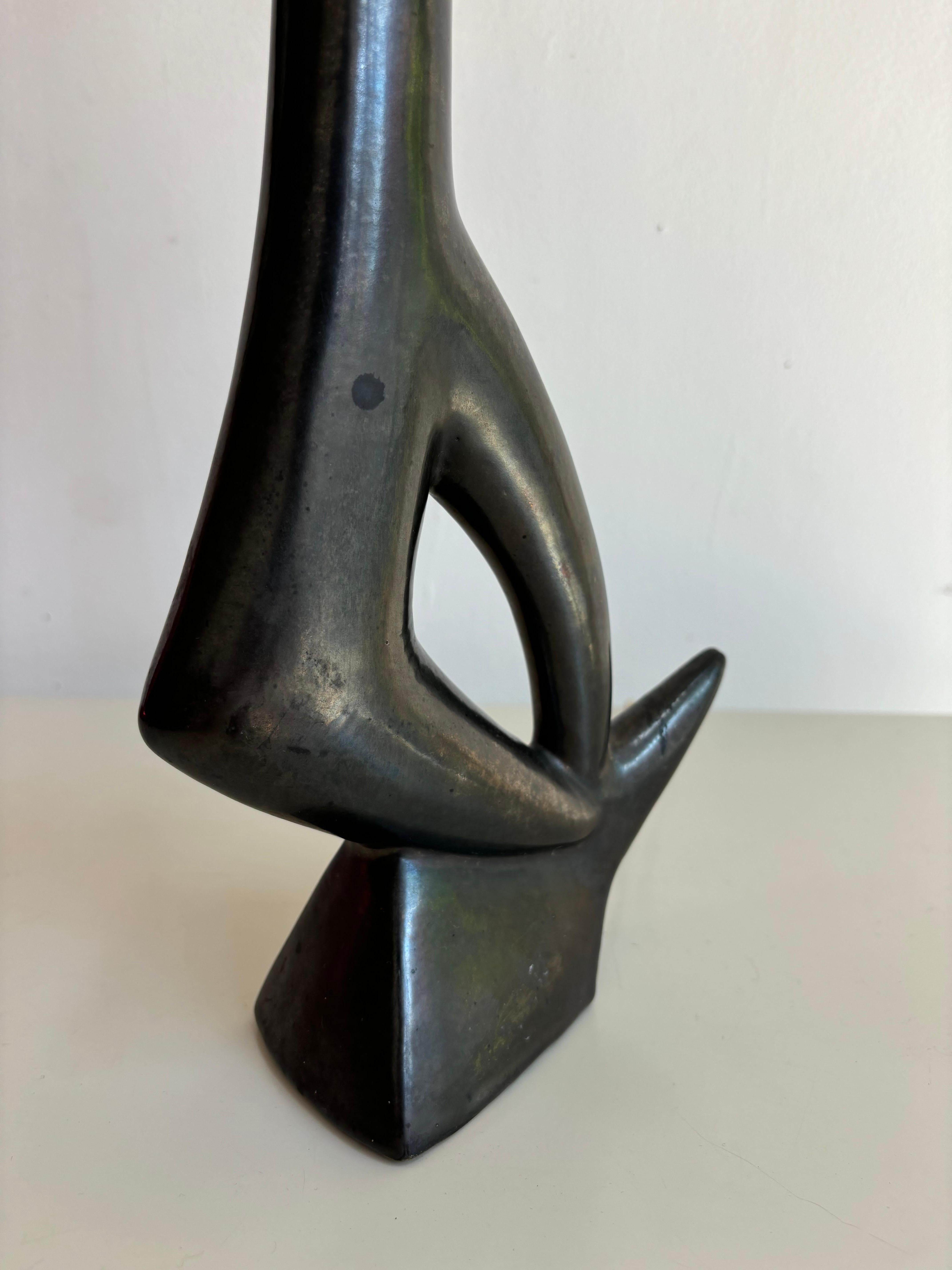 Keramische Lampe, die Jean Miotte zugeschrieben wird im Zustand „Gut“ im Angebot in SAINT-OUEN-SUR-SEINE, FR