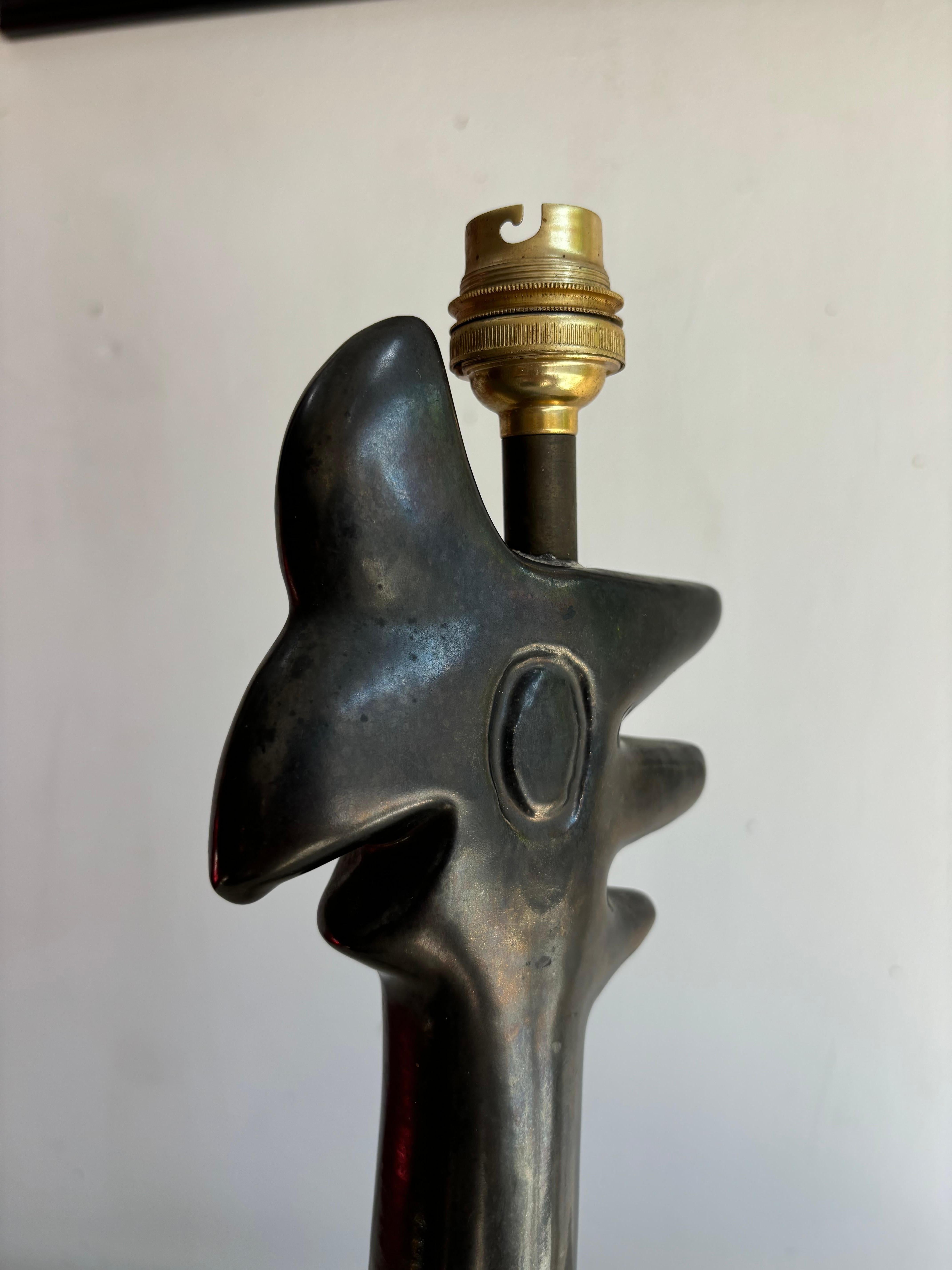 Keramische Lampe, die Jean Miotte zugeschrieben wird im Angebot 2