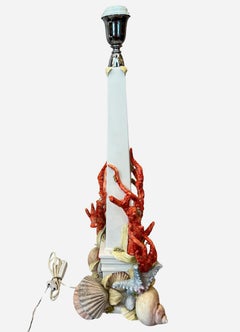 Ceramic lamp base by Antonio Fullin Mollica, Ed. I Borbone Capodimonte, Italy