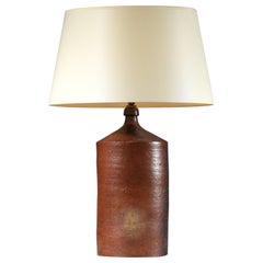 Ceramic lamp base La Borne 1960s chamotte clay French  popular art unic piece