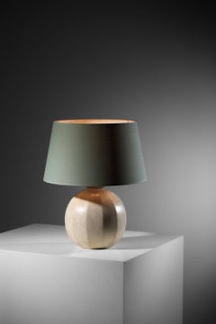 Ceramic lamp base with faceted ball, signed PM Sèvres
