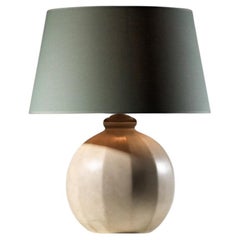 Ceramic lamp base with faceted ball, signed PM Sèvres