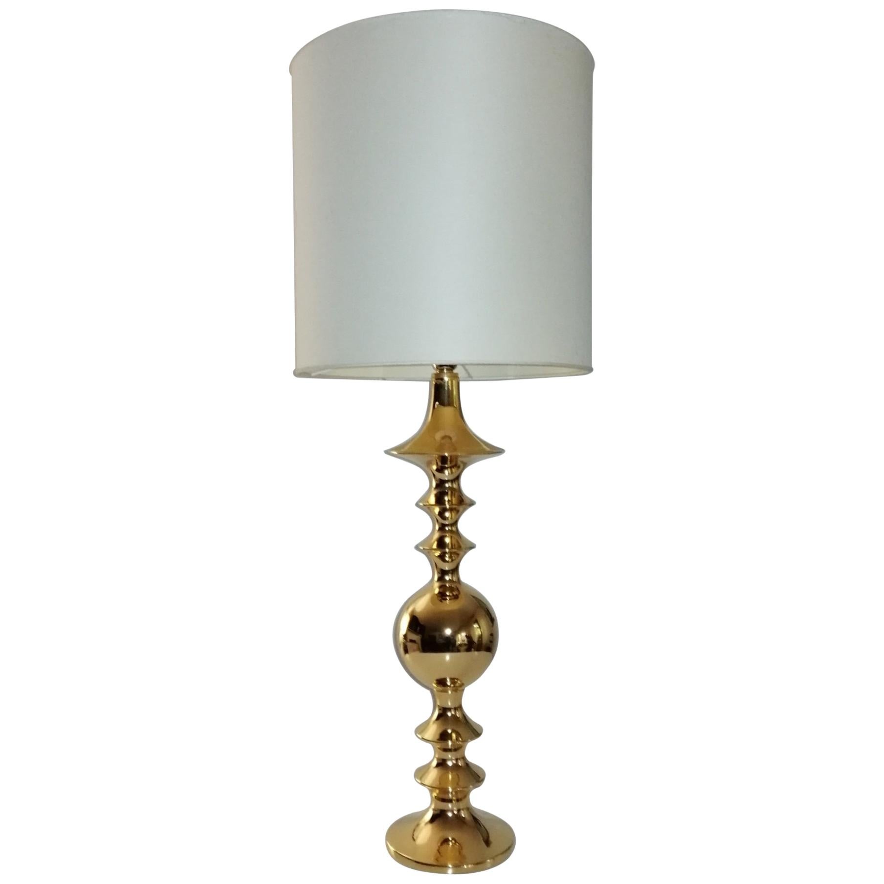Ceramic Lamp "BRIX II" Handcrafted in 24-Karat Gold by Gabriella B Made in Italy For Sale
