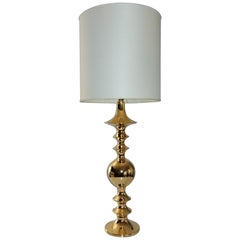 Ceramic Lamp "BRIX II" Handcrafted in 24-Karat Gold by Gabriella B Made in Italy