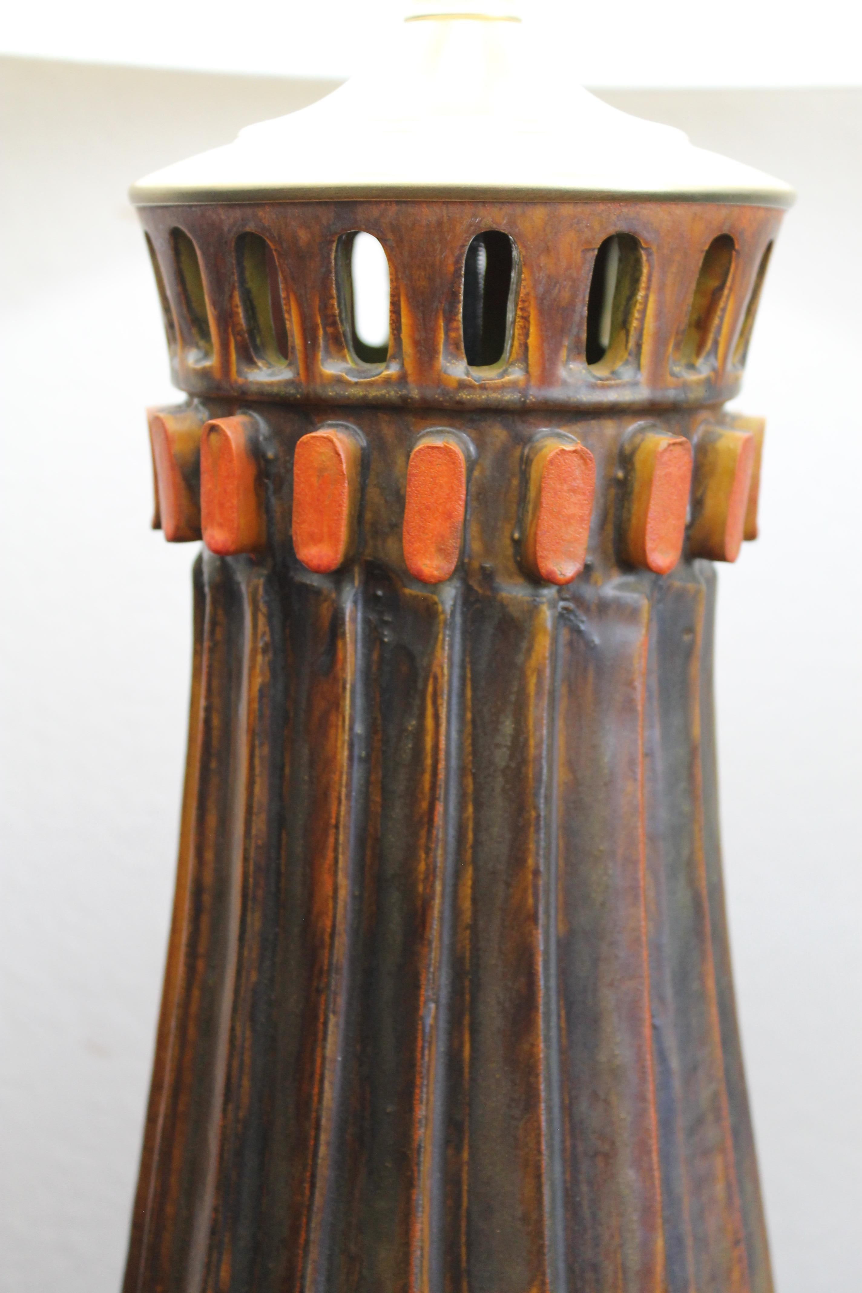Italian Ceramic Lamp by Alvino Bagni for Raymor For Sale