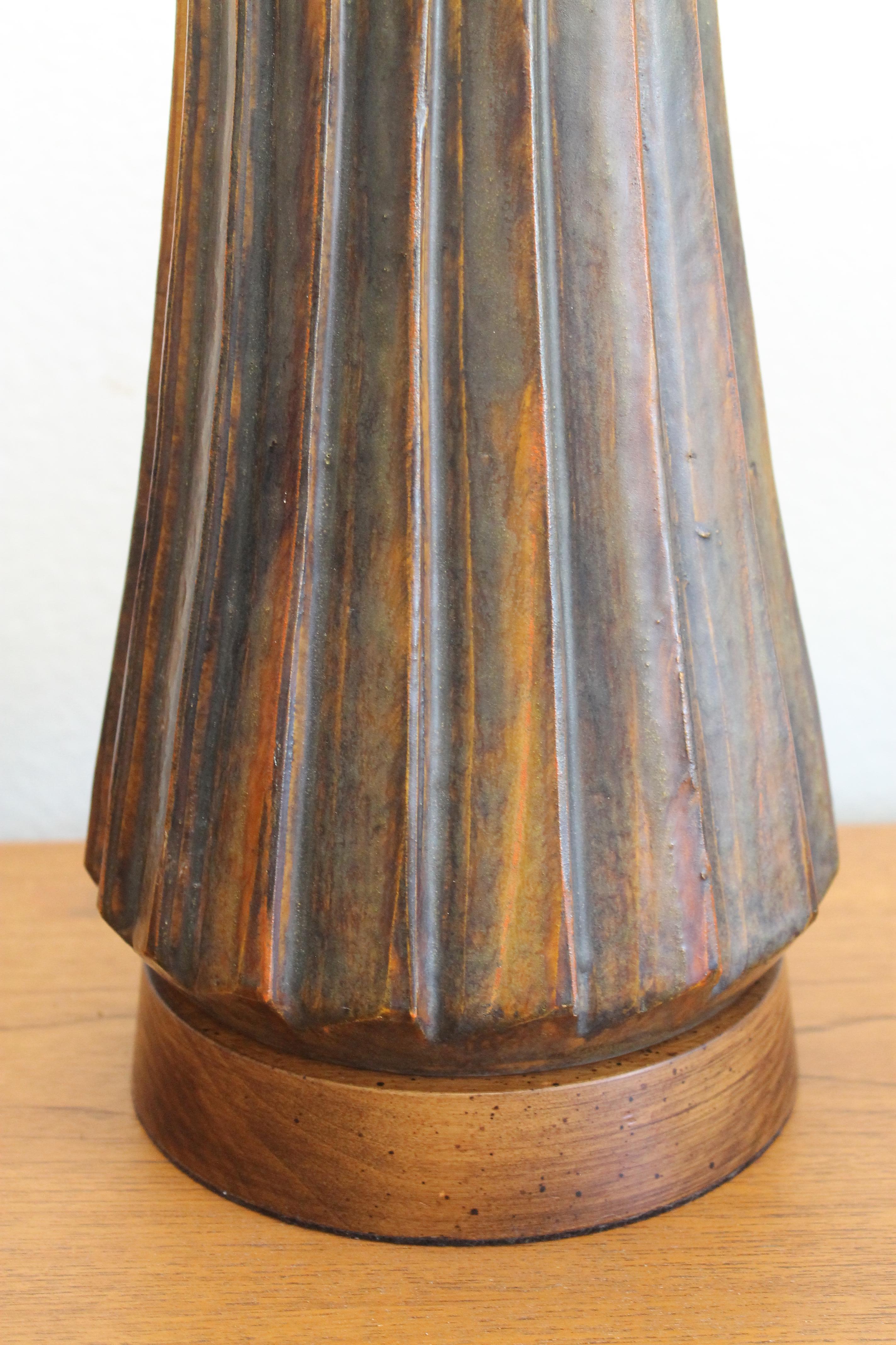 Laiton Lampe en céramique d'Alvino Bagni pour Raymor en vente