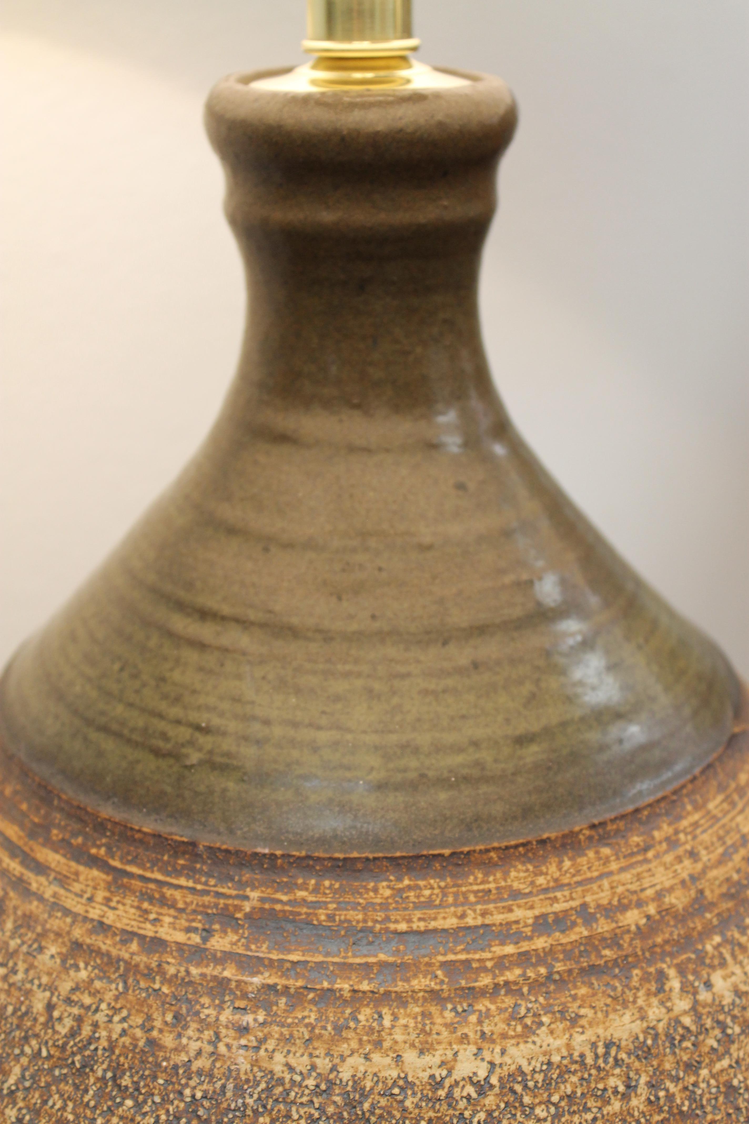 Brass Ceramic Lamp by Bob Kinzie