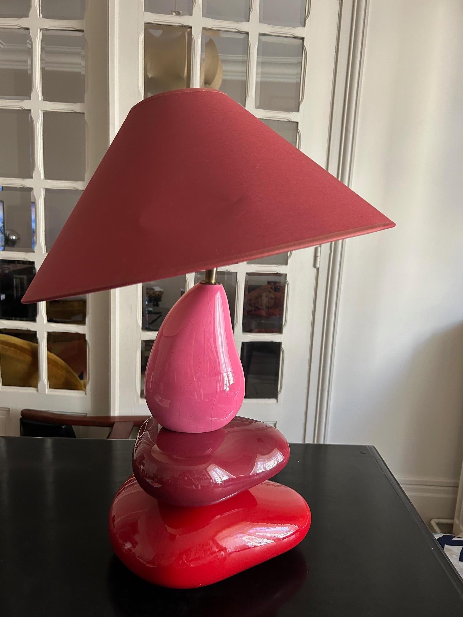 French ceramic lamp by François Chatain For Sale