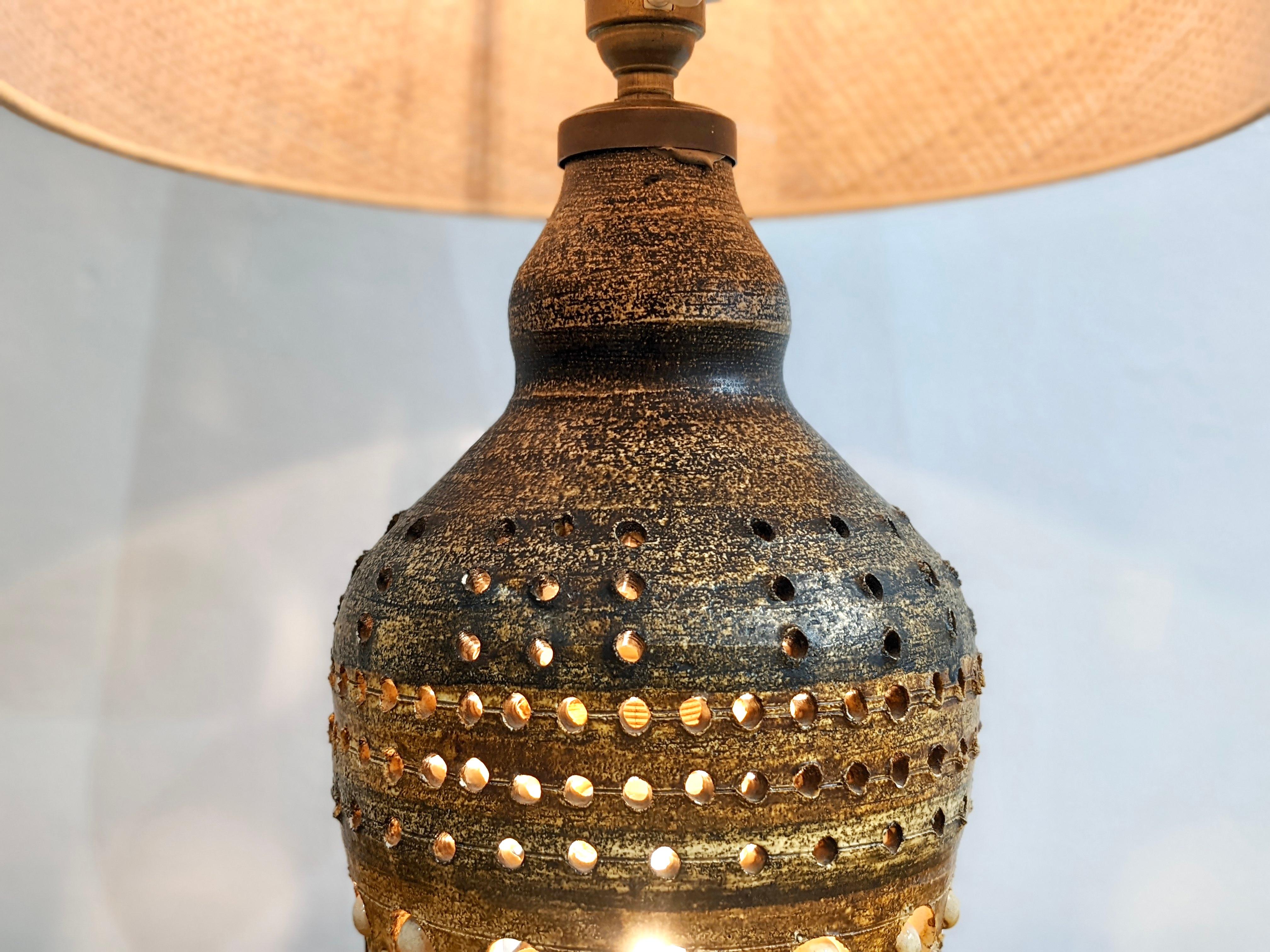 Ceramic Lamp by Georges Pelletier In Good Condition In lyon, FR