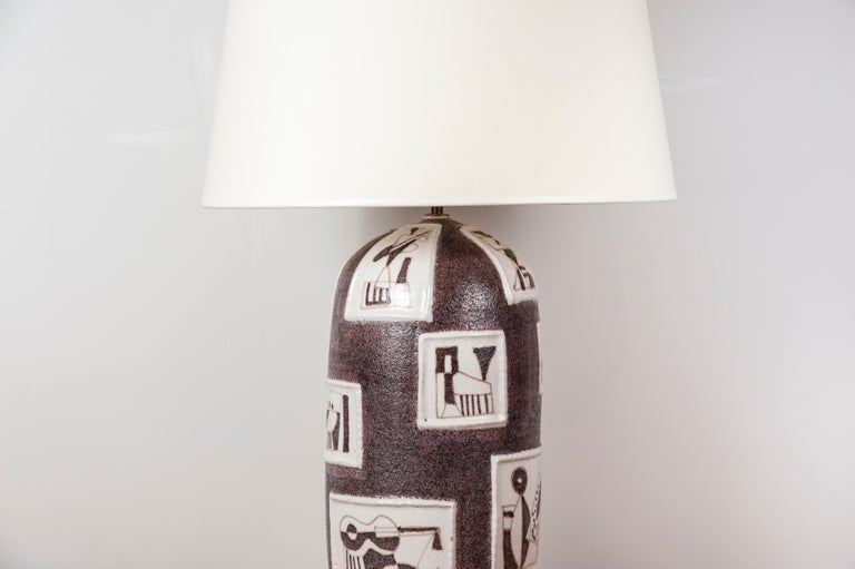 Mid-Century Modern Ceramic Lamp by Guido Gambone, Italy