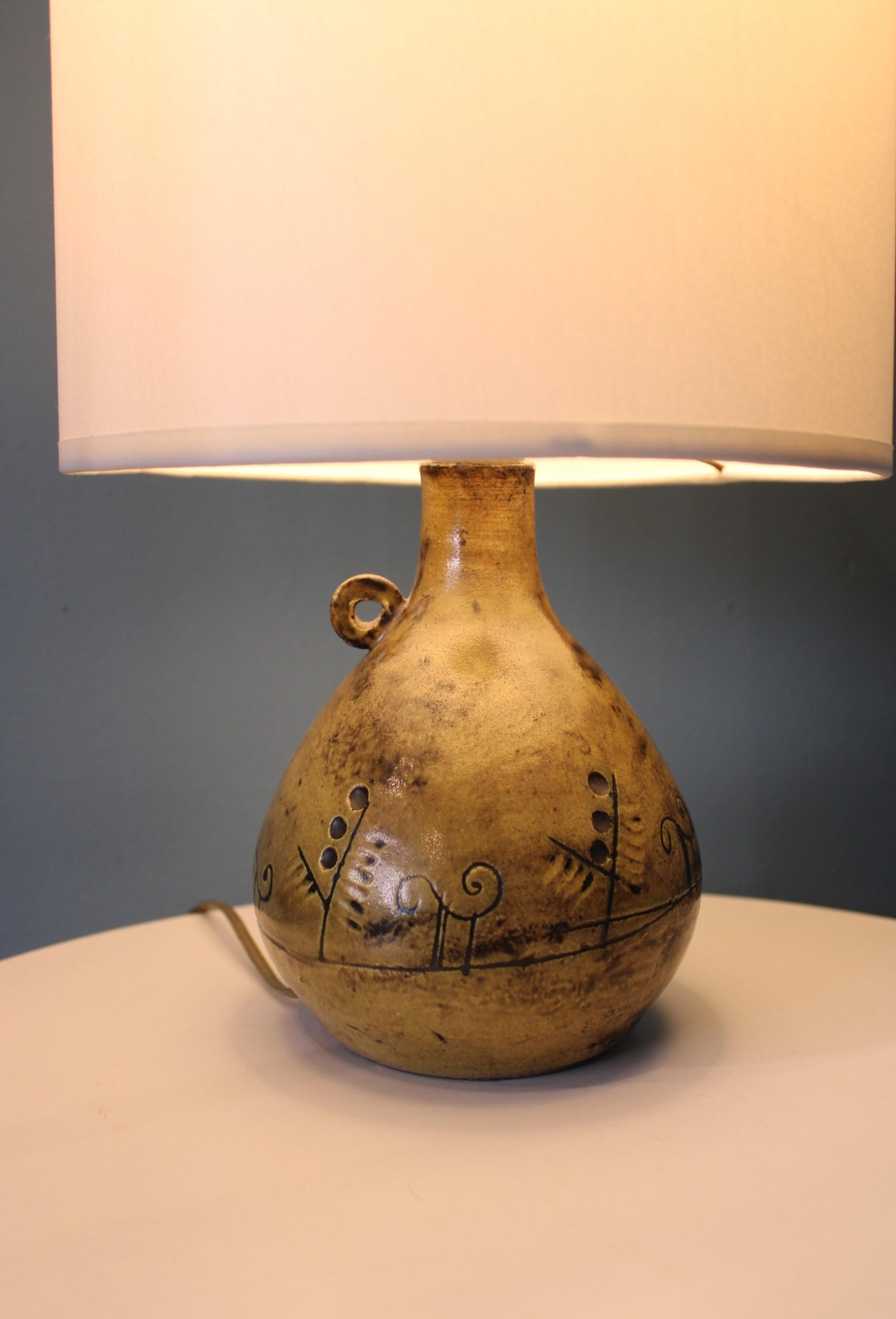 Ceramic Lamp by Jacques Blin, circa 1960 In Good Condition In Paris, FR