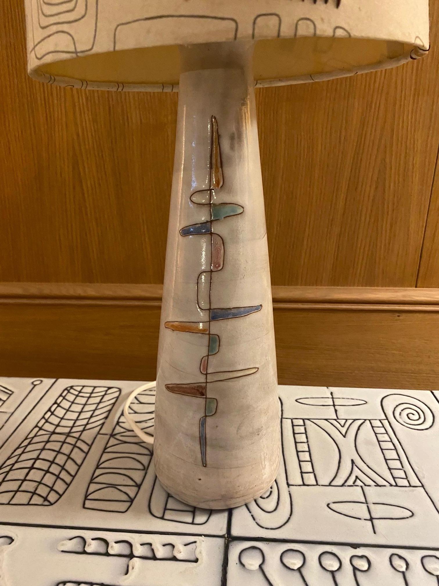 Ceramic Lamp by Jean Rivier, France, 1960s For Sale 4