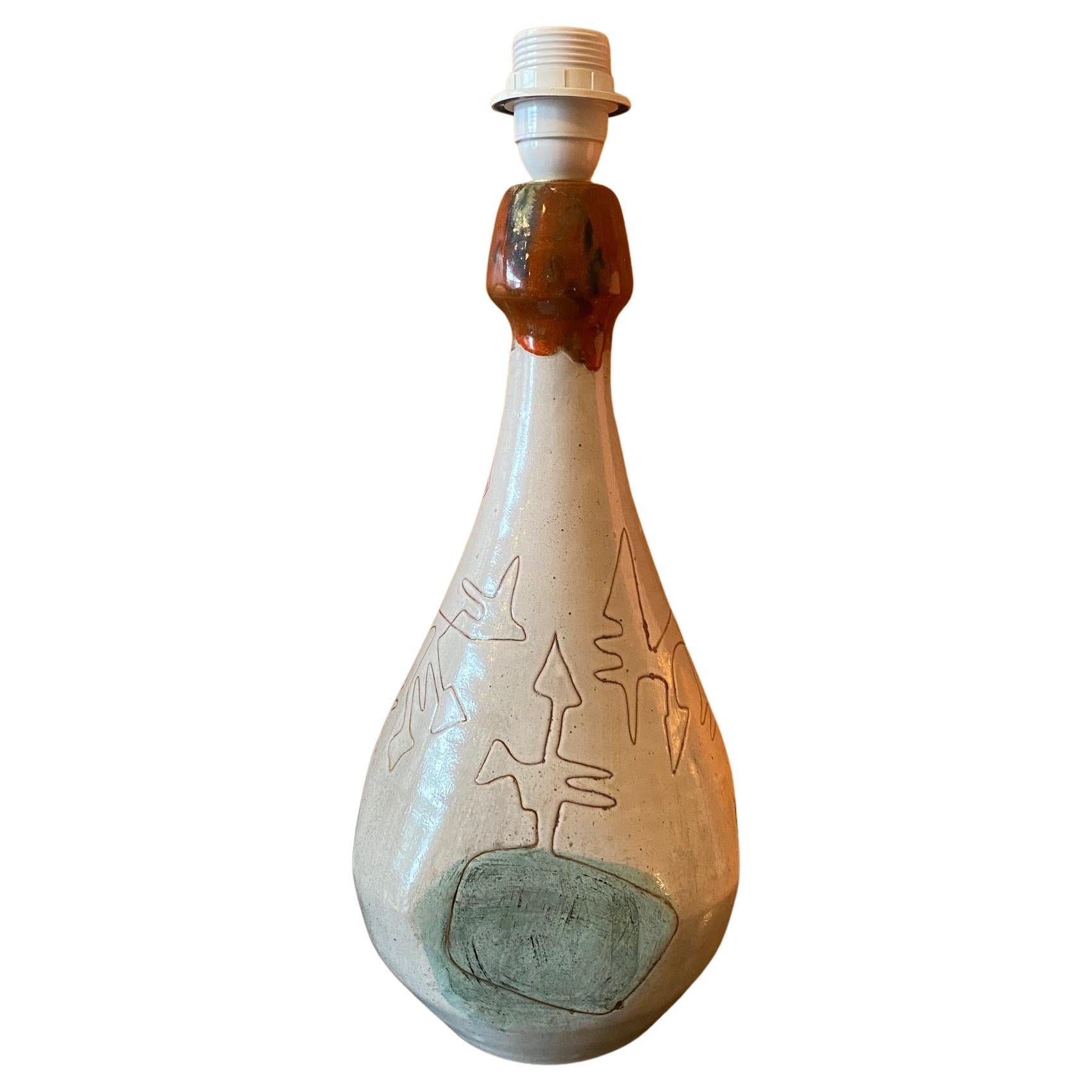 Ceramic Lamp by Juliette Derel, Vallauris, France, 1956-59 For Sale