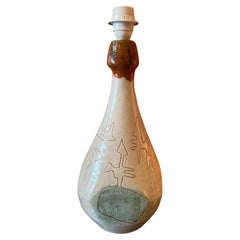 Keramiklampe von Juliette Derel, Vallauris, Frankreich, 1956-59