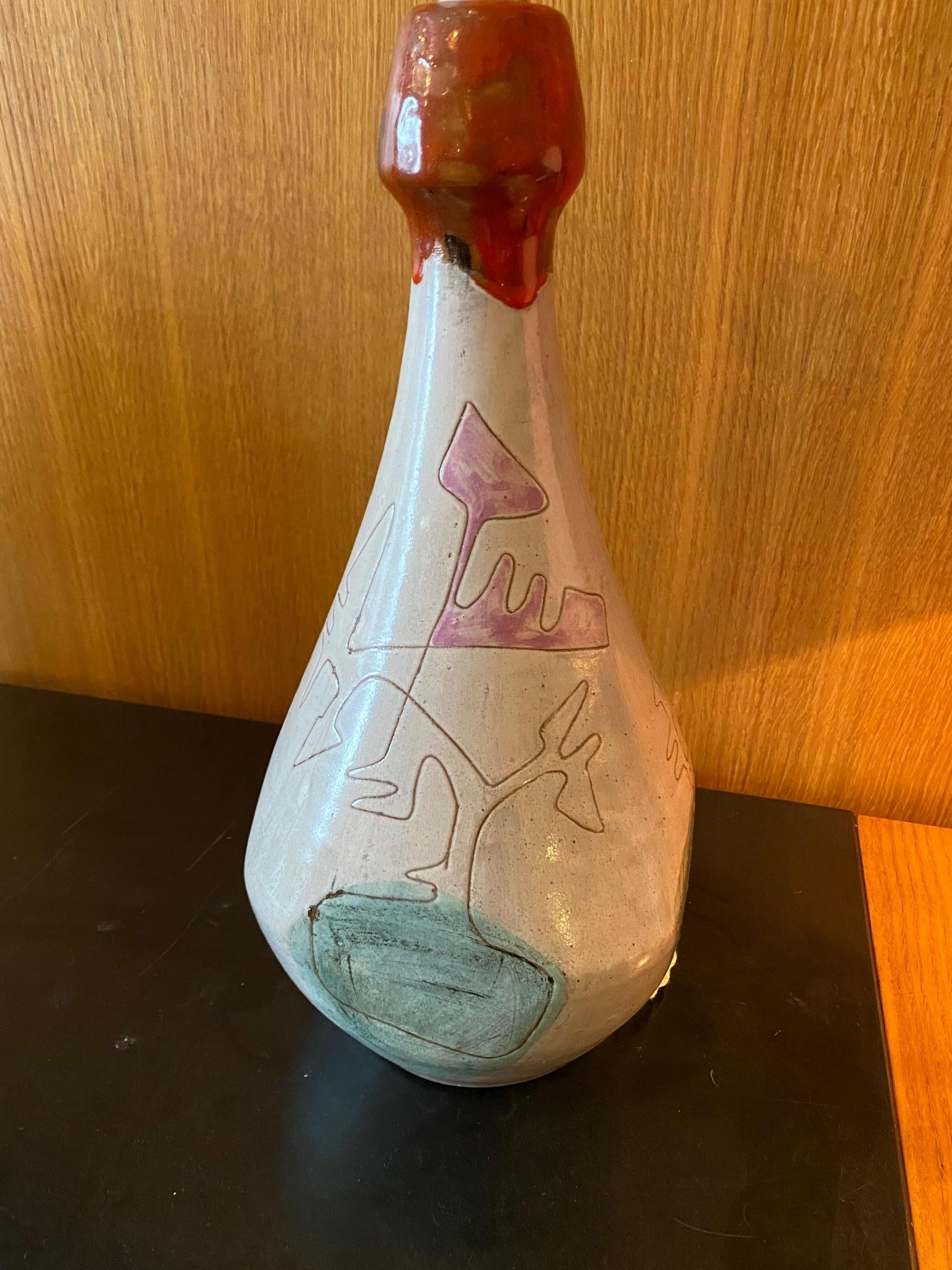 Lampada in ceramica di Juliette Derel, Vallauris, Francia, 1956-59 In condizioni buone in vendita a Paris, FR