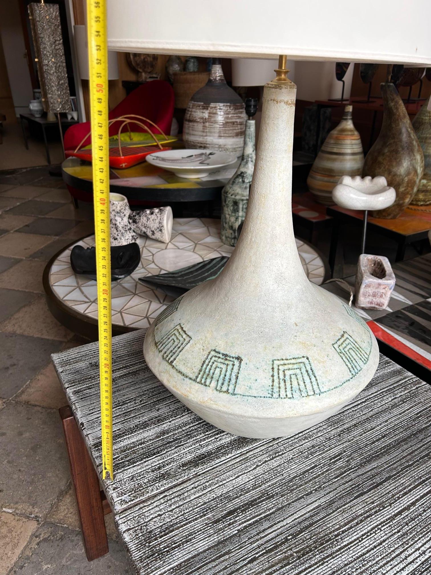 Keramische Lampe von Les 2 Potiers, Frankreich, 1960er Jahre im Angebot 4