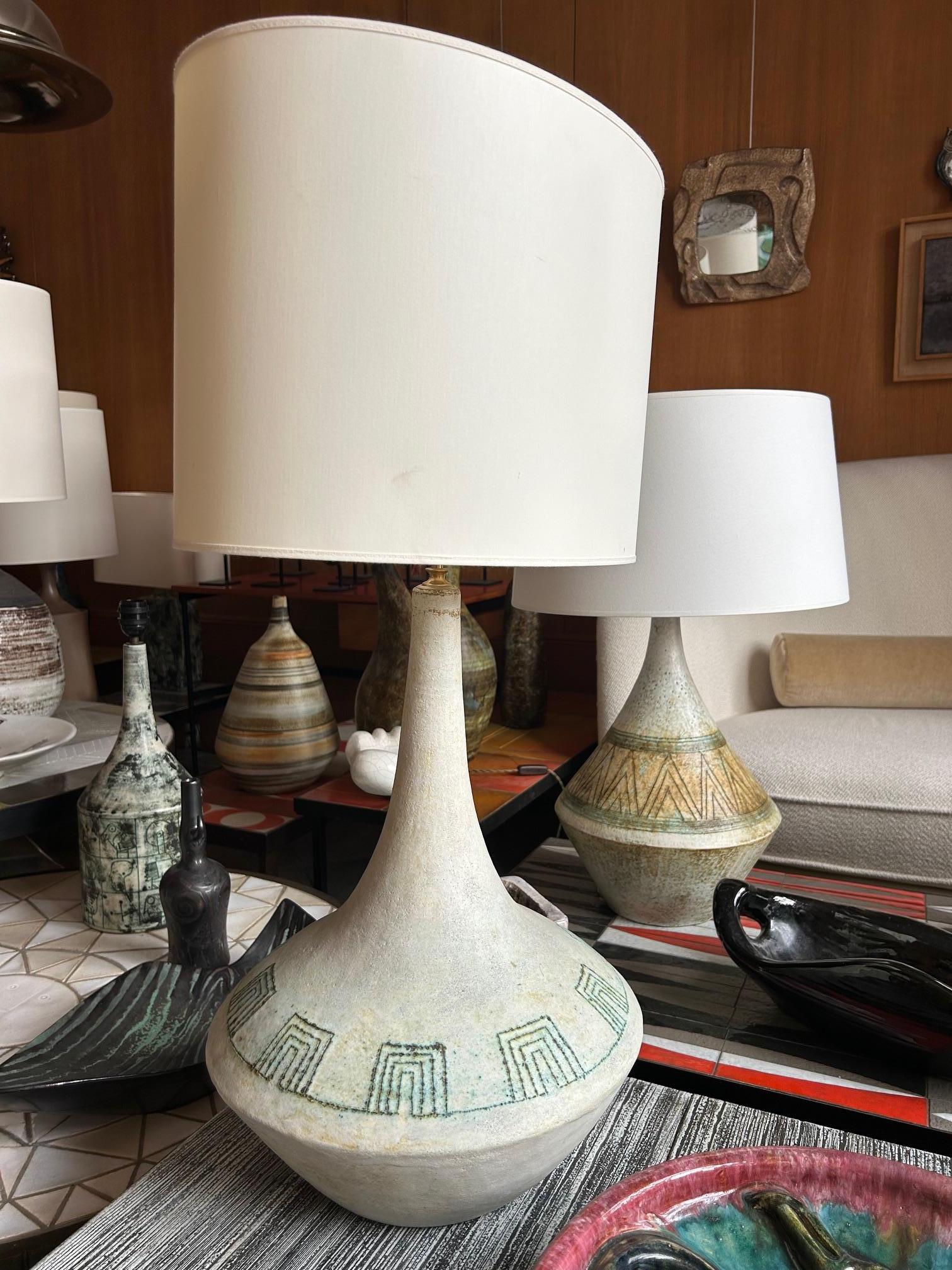 Keramische Lampe signiert 2 Potiers