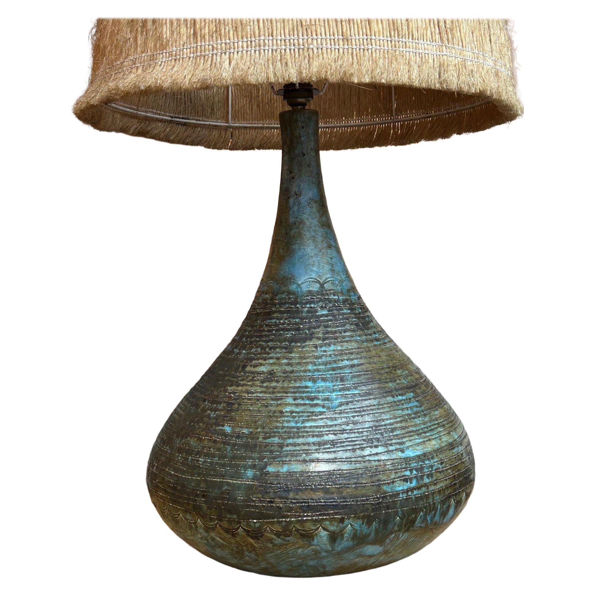 Ceramic lamp by Les 2 Potiers, France, 1960s im Angebot