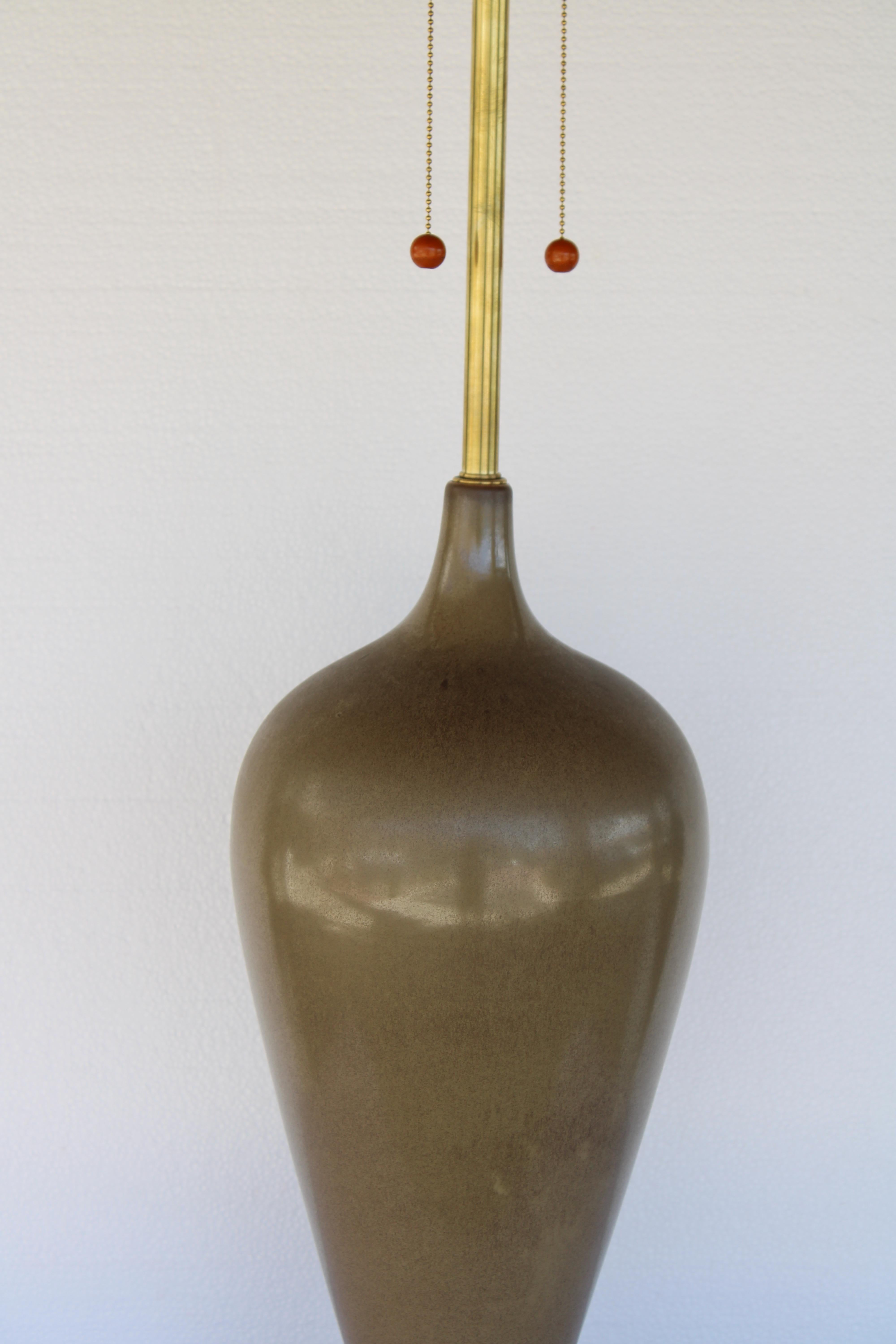 Mid-Century Modern Ceramic Lamp by The Marbro Lamp Company, Los Angeles, CA. For Sale