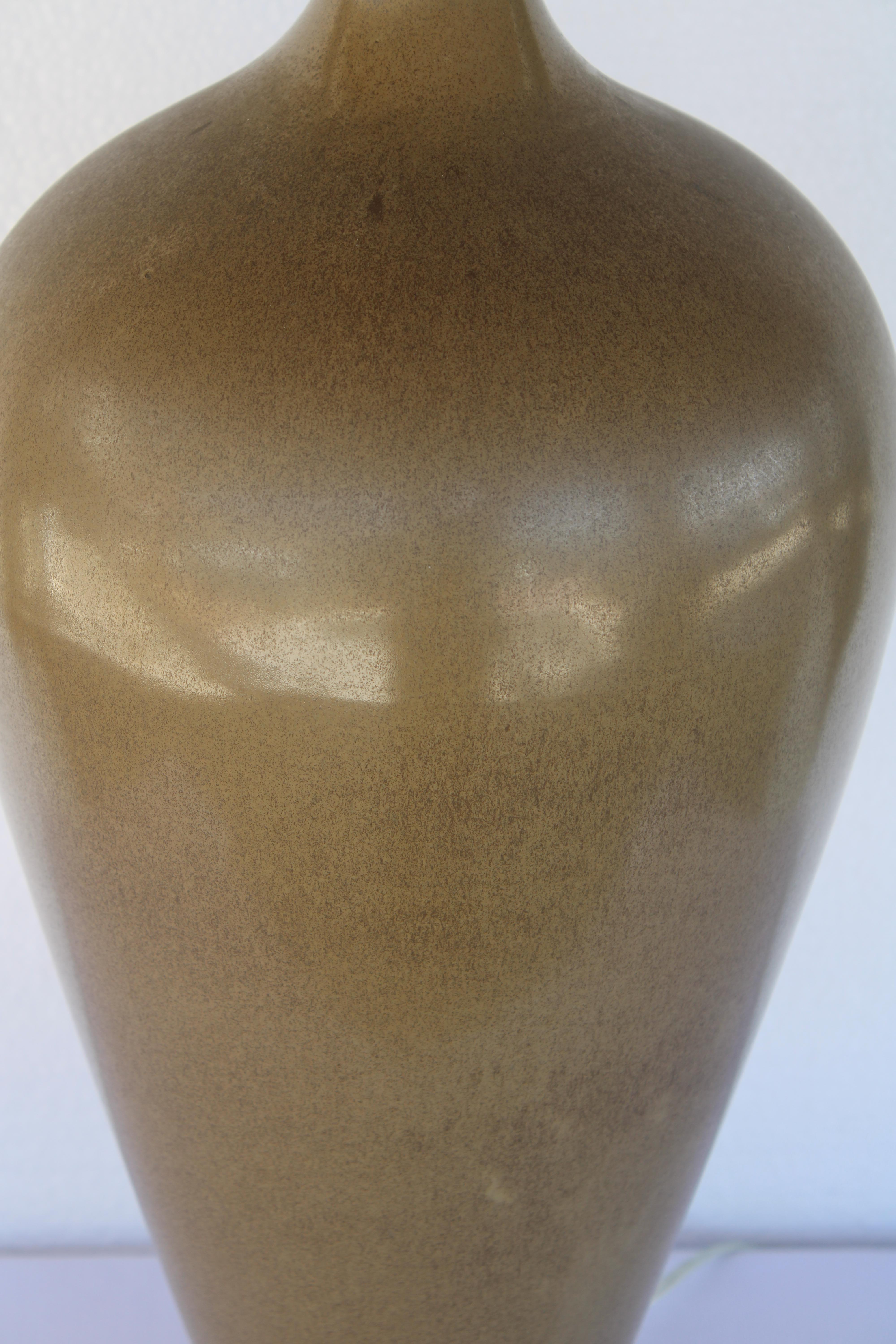 Brass Ceramic Lamp by The Marbro Lamp Company, Los Angeles, CA. For Sale