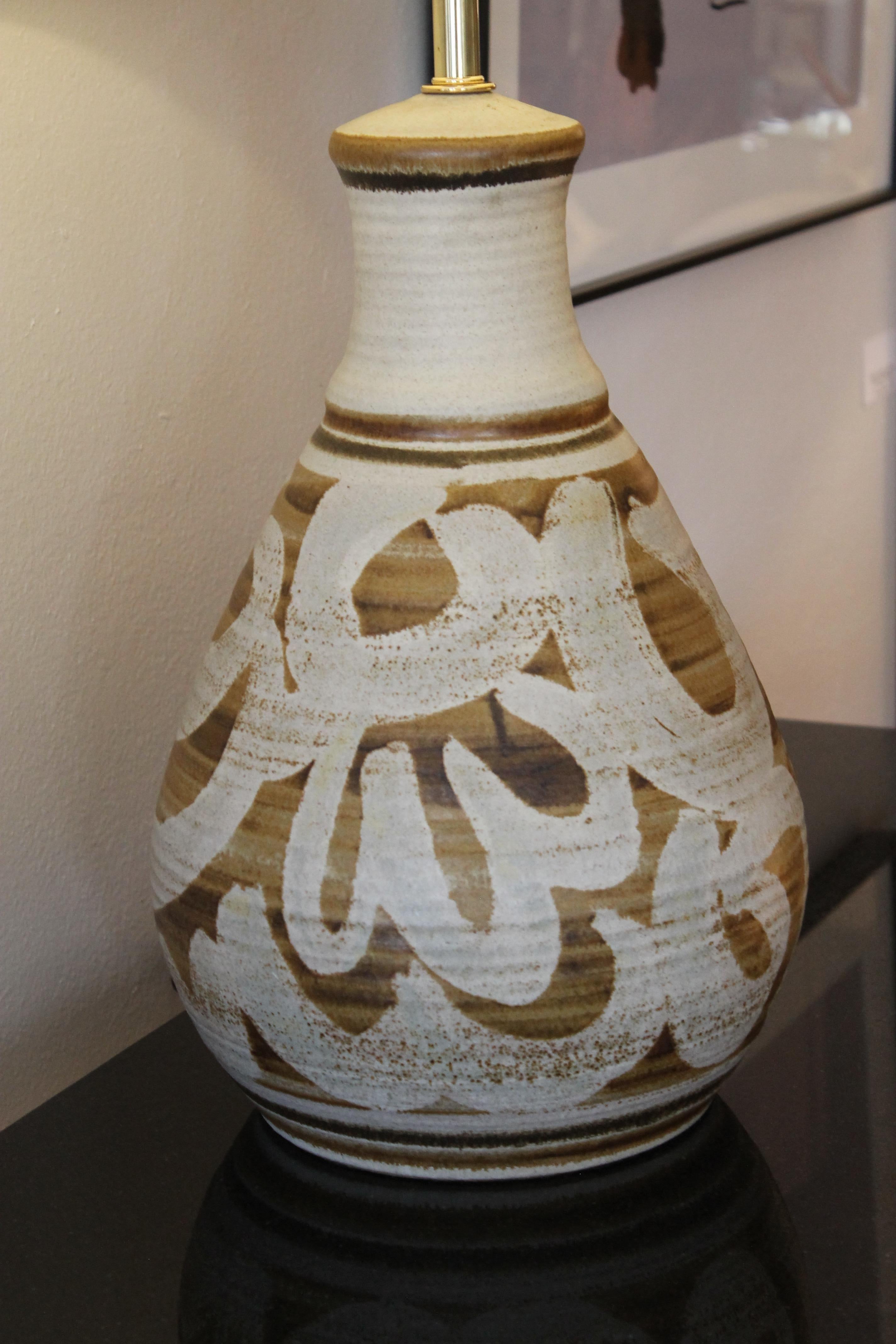 Stoneware Lamp by Wishon-Harrell In Good Condition For Sale In Palm Springs, CA