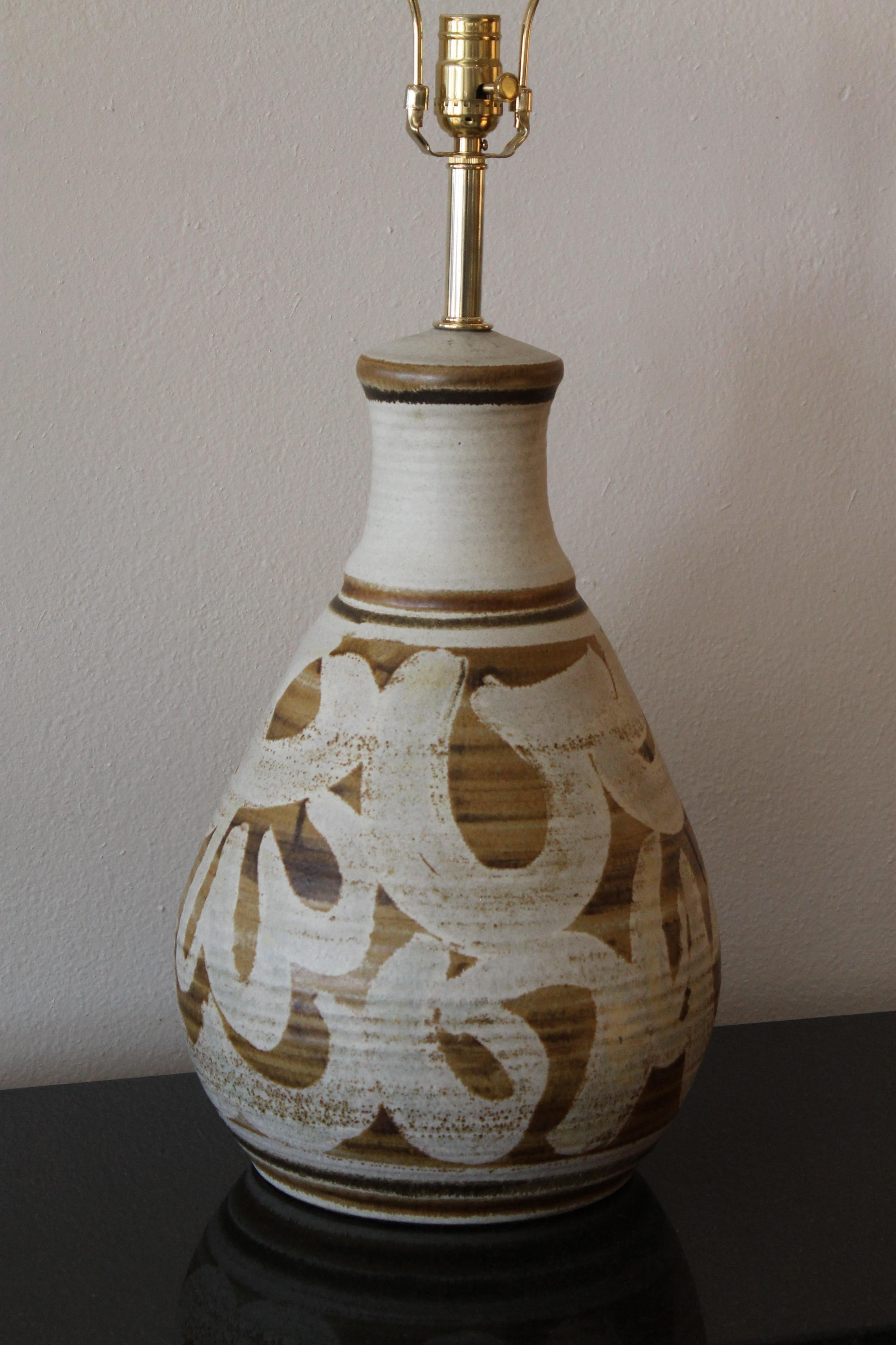 Late 20th Century Stoneware Lamp by Wishon-Harrell For Sale