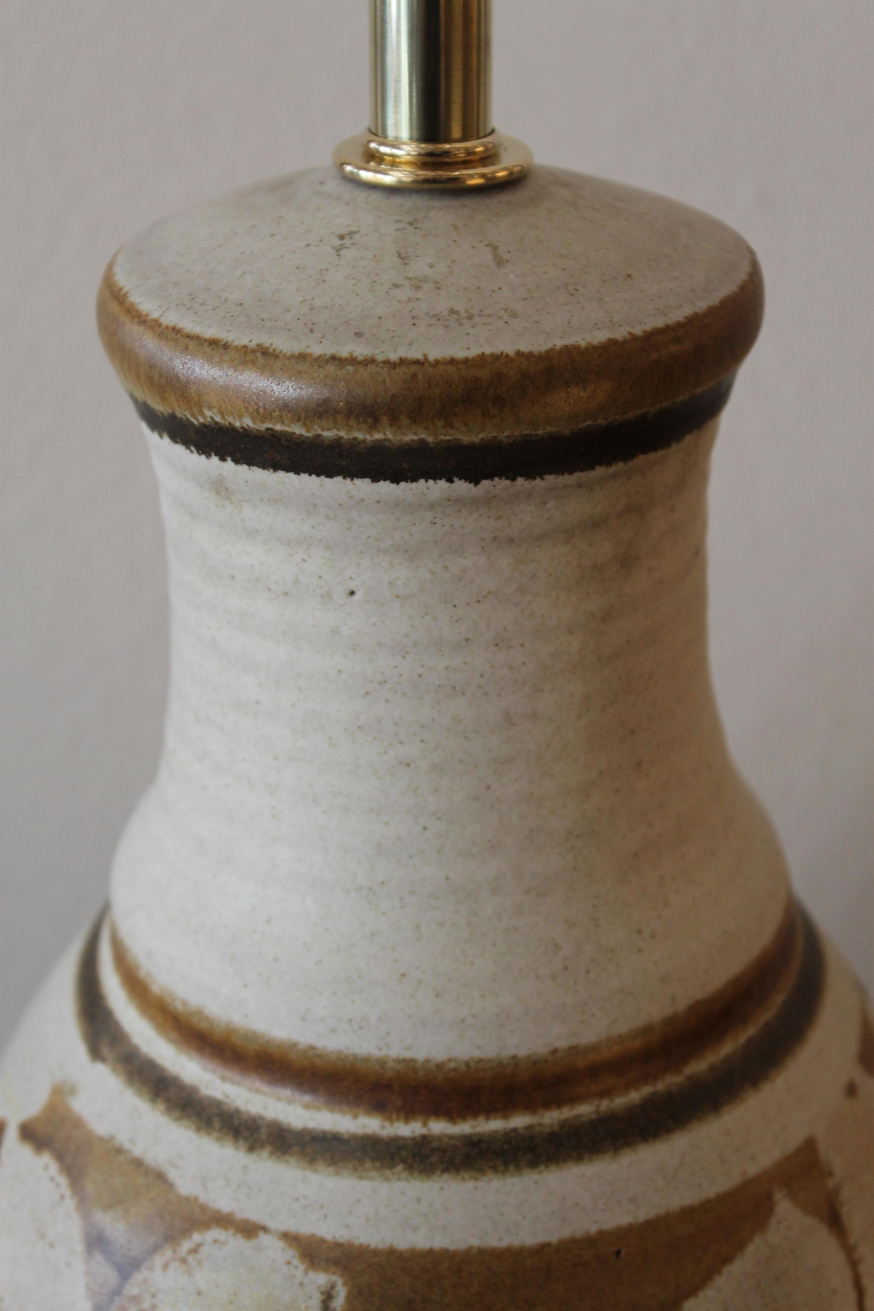 Ceramic Stoneware Lamp by Wishon-Harrell For Sale