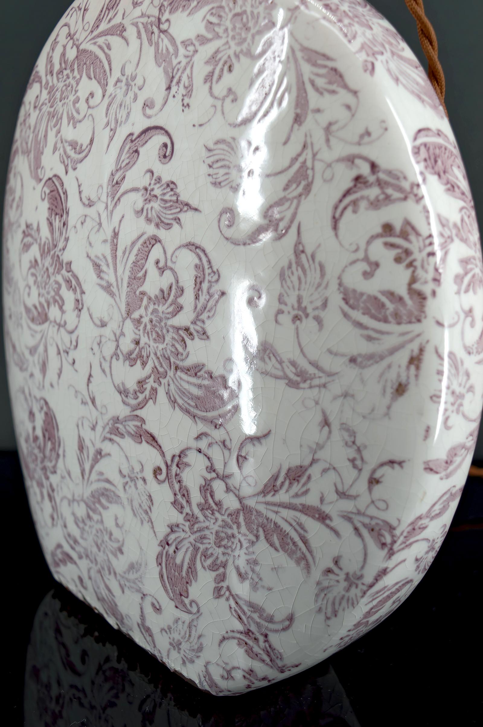 Lampe en céramique craquelée, Shabby Chic, 20e siècle en vente 6