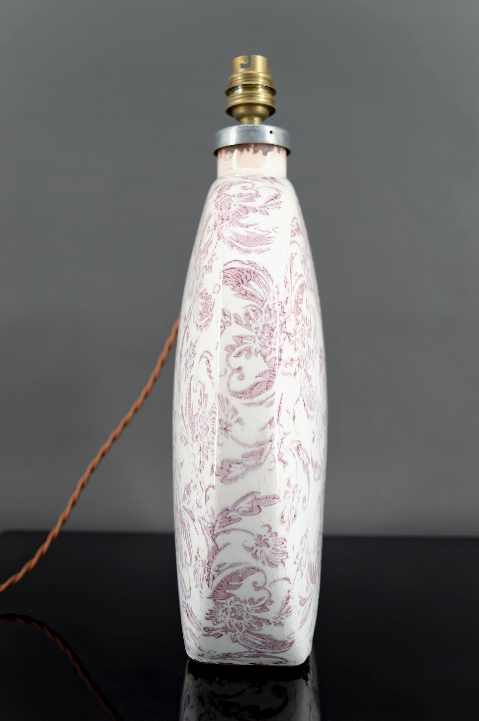 Français Lampe en céramique craquelée, Shabby Chic, 20e siècle en vente