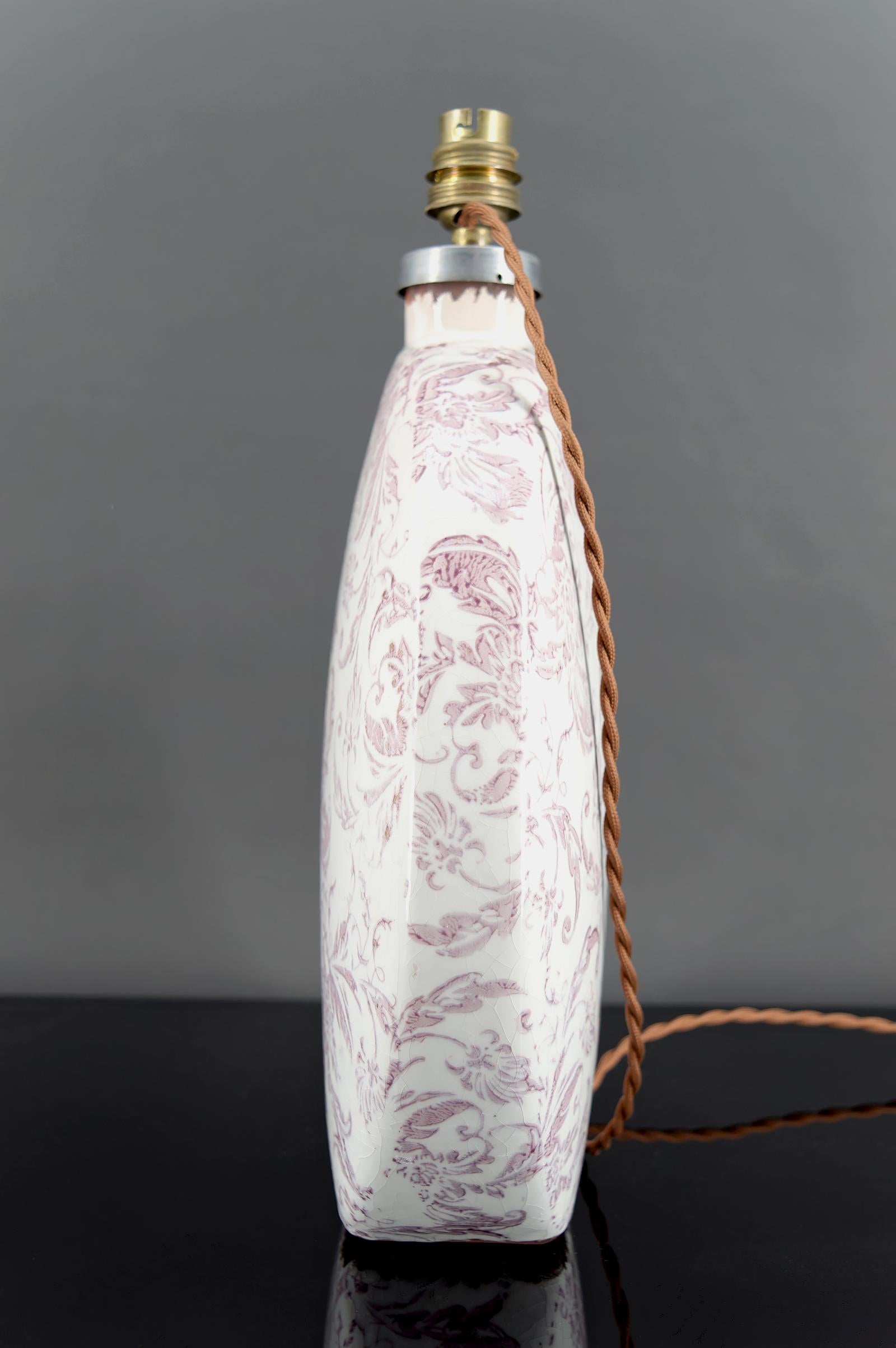 Lampe en céramique craquelée, Shabby Chic, 20e siècle en vente 1