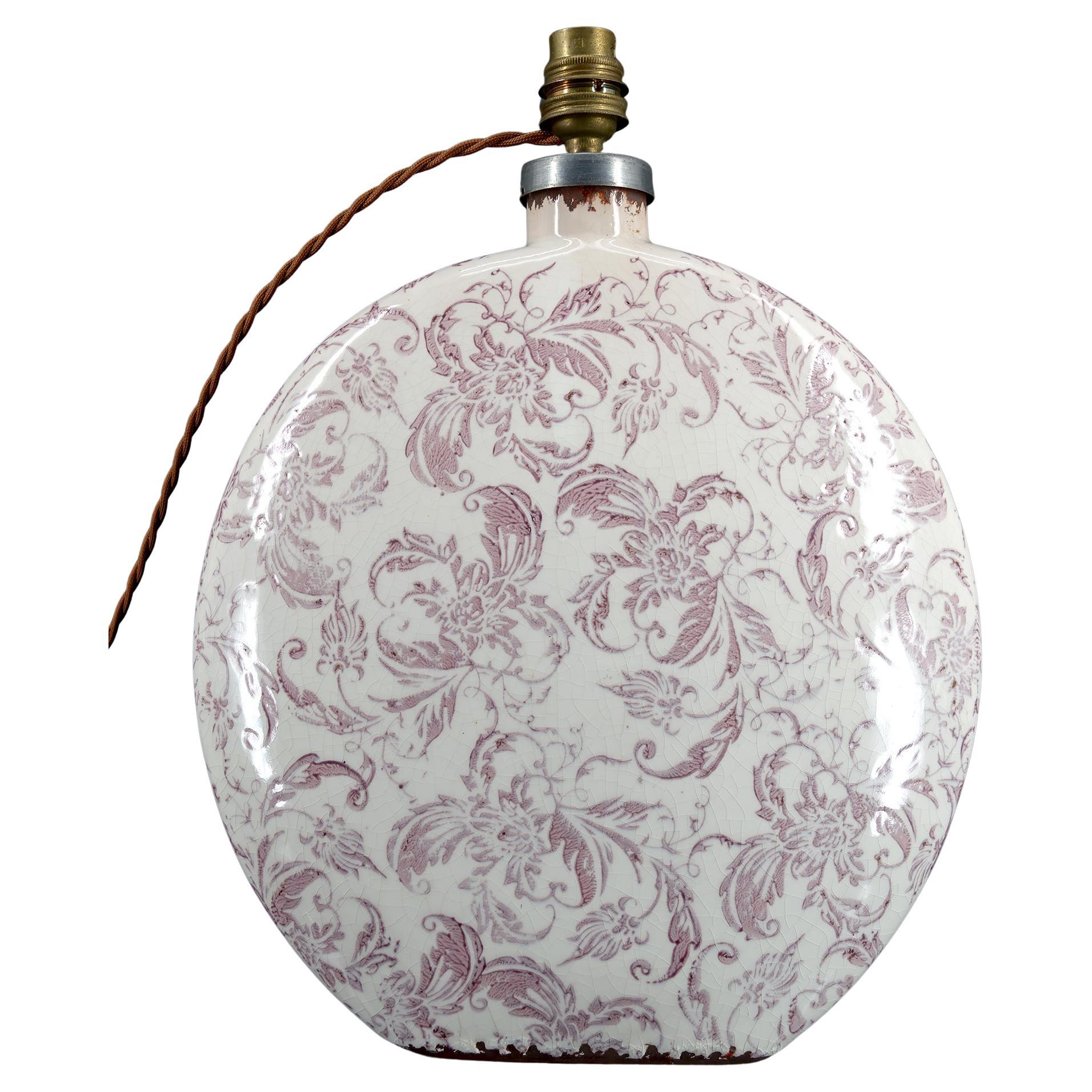 Ceramic Lamp, Crackled Enamel, Shabby Chic, 20th Century