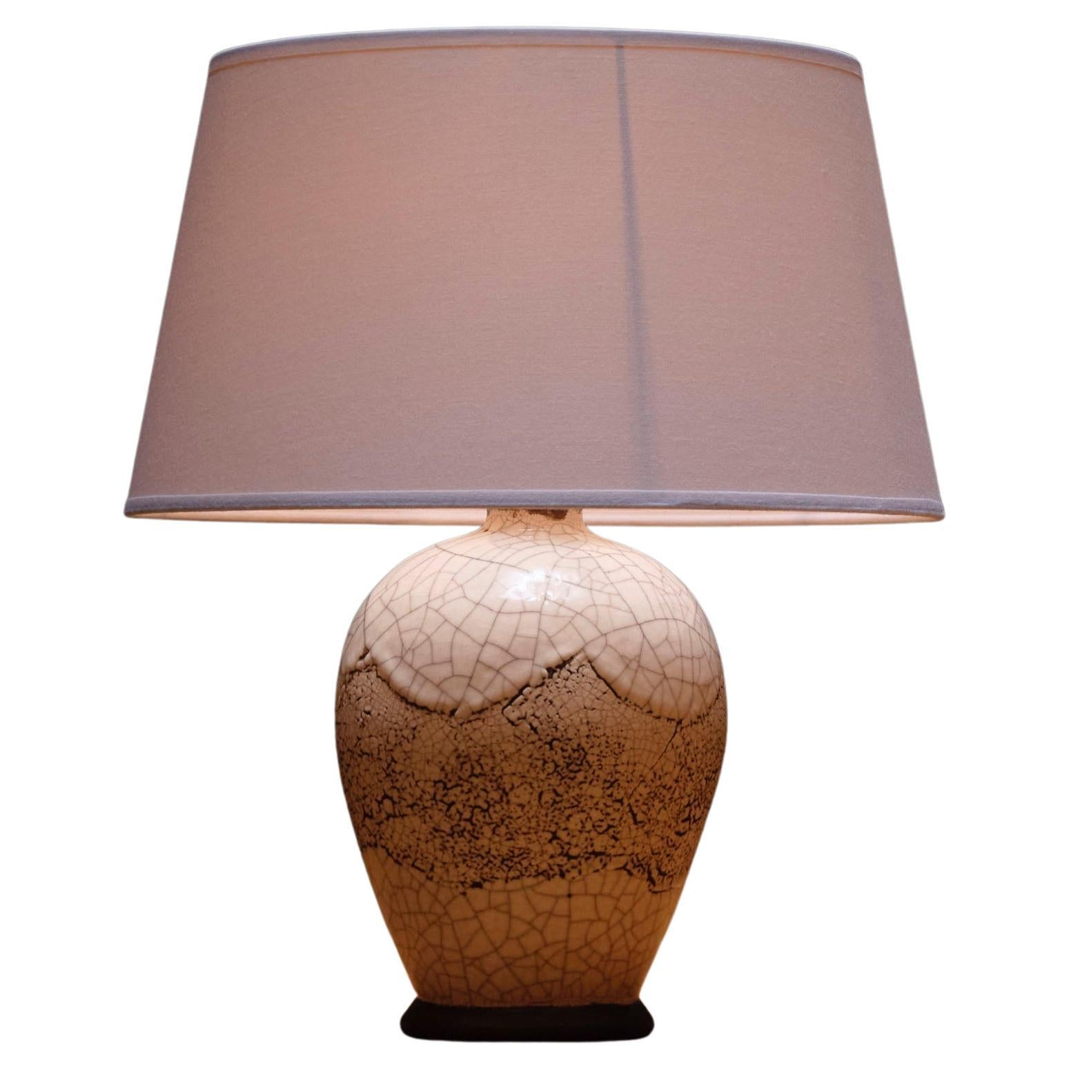 Ceramic lamp foot with crackle effect, 1960s