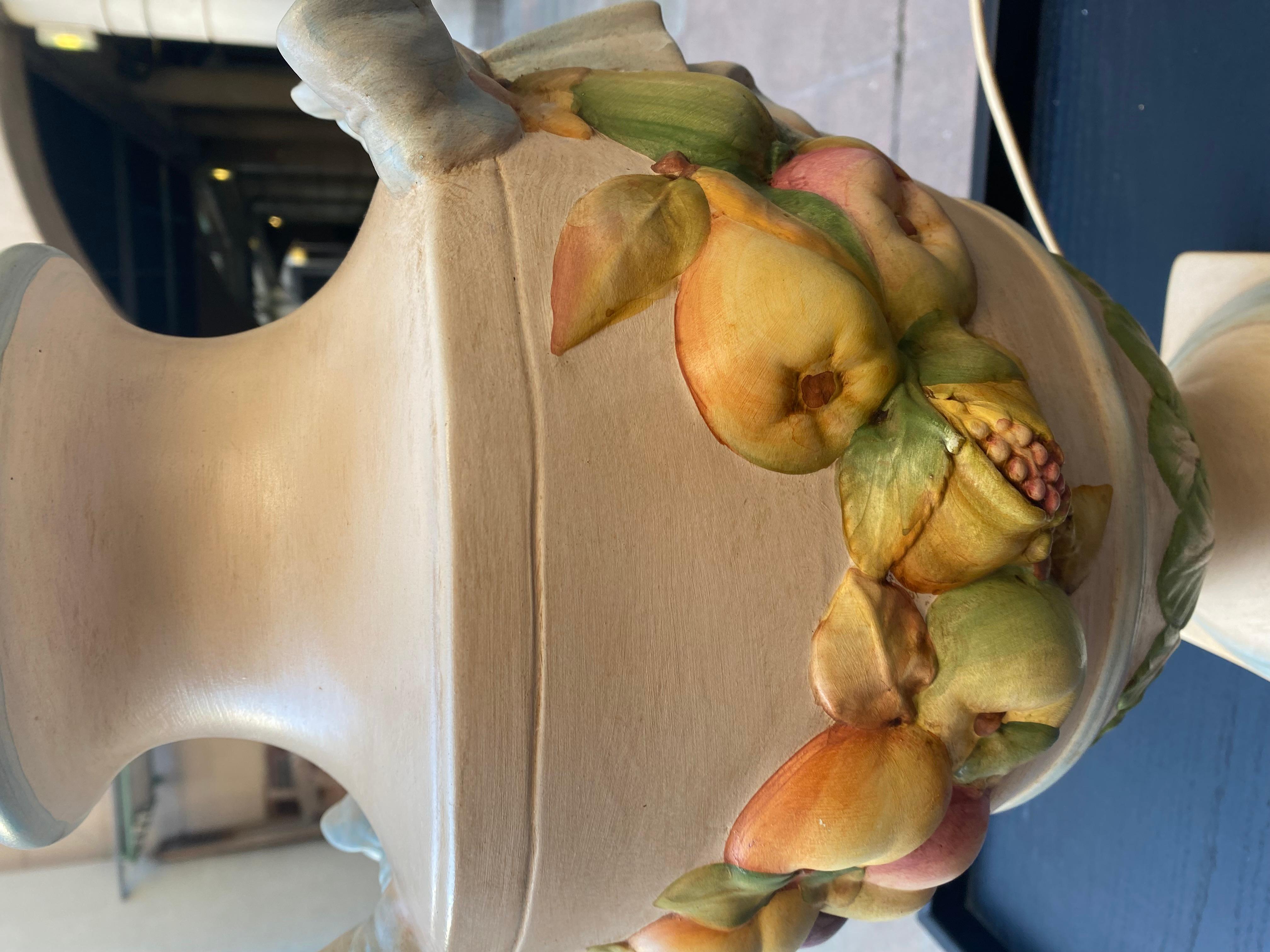 Ceramic Lamp Fruit Motifs For Sale 1